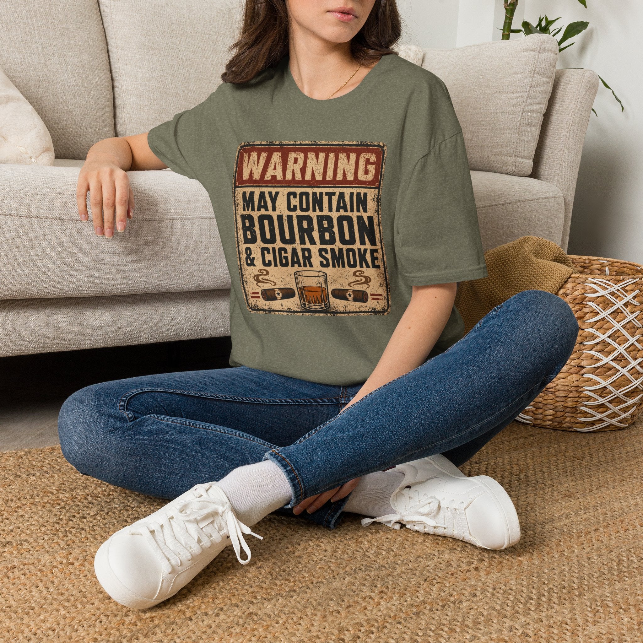 Copy of Warning: May Contain Bourbon & Cigar Smoke T-Shirt