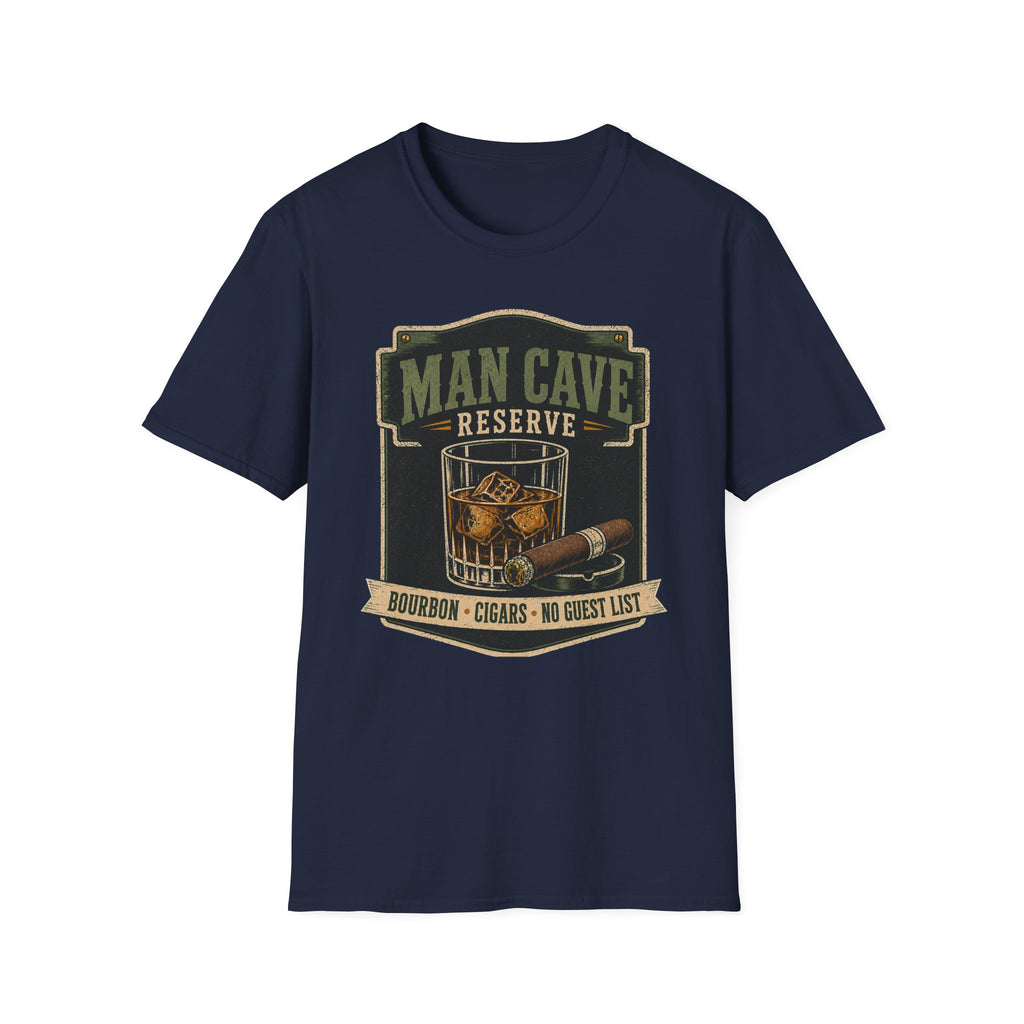 Copy of Man Cave Reserve T-Shirt — Vintage Whiskey & Cigar Lounge Tee