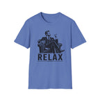 Relax Lounge T-Shirt — Vintage Gentleman Smoking with 'RELAX' Graphic