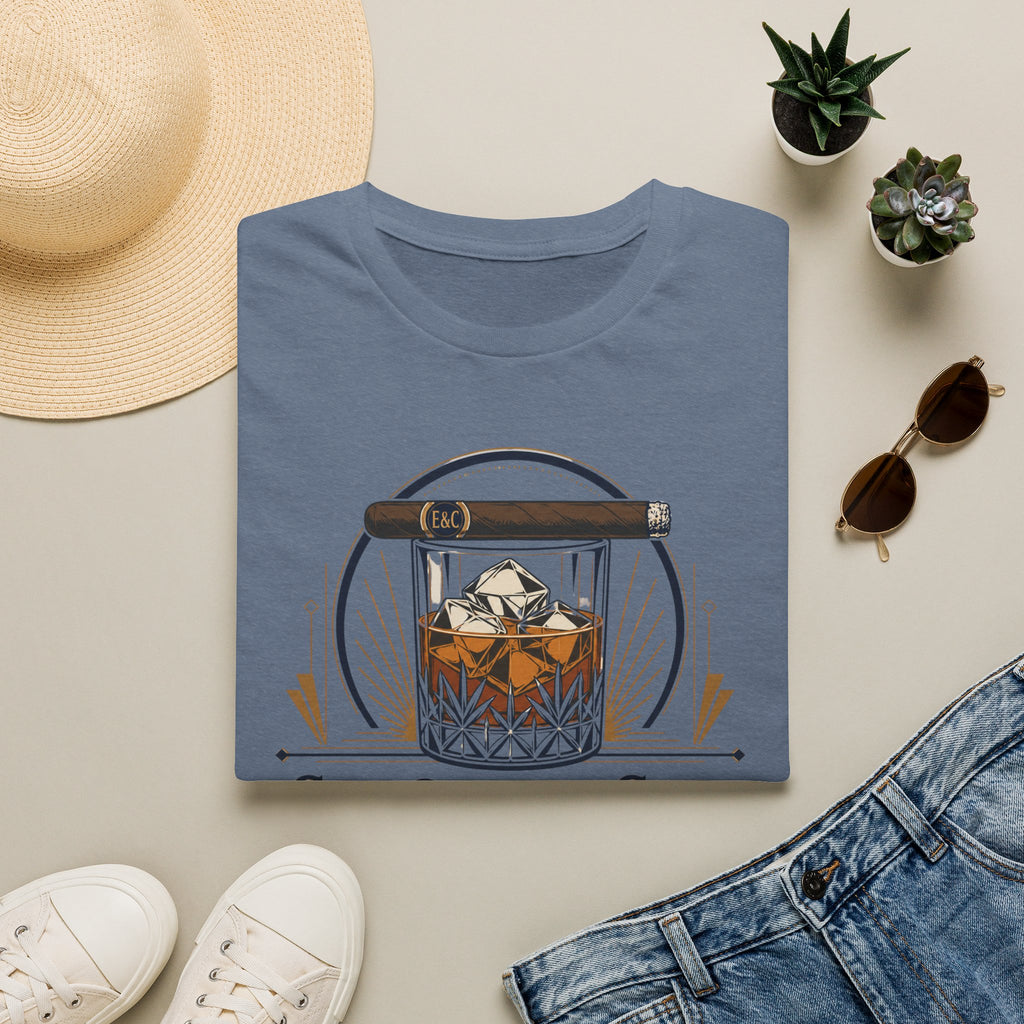 Copy of Smoke & Sip T-Shirt — 'Smoke & Sip Social Club' Whiskey Glass & Cigar Design