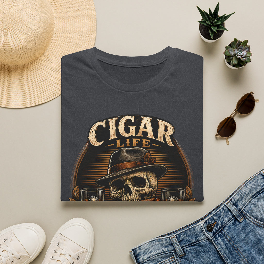 Copy of Cigar Life Skull T‑Shirt — Vintage Biker Cigar Smoking Tee