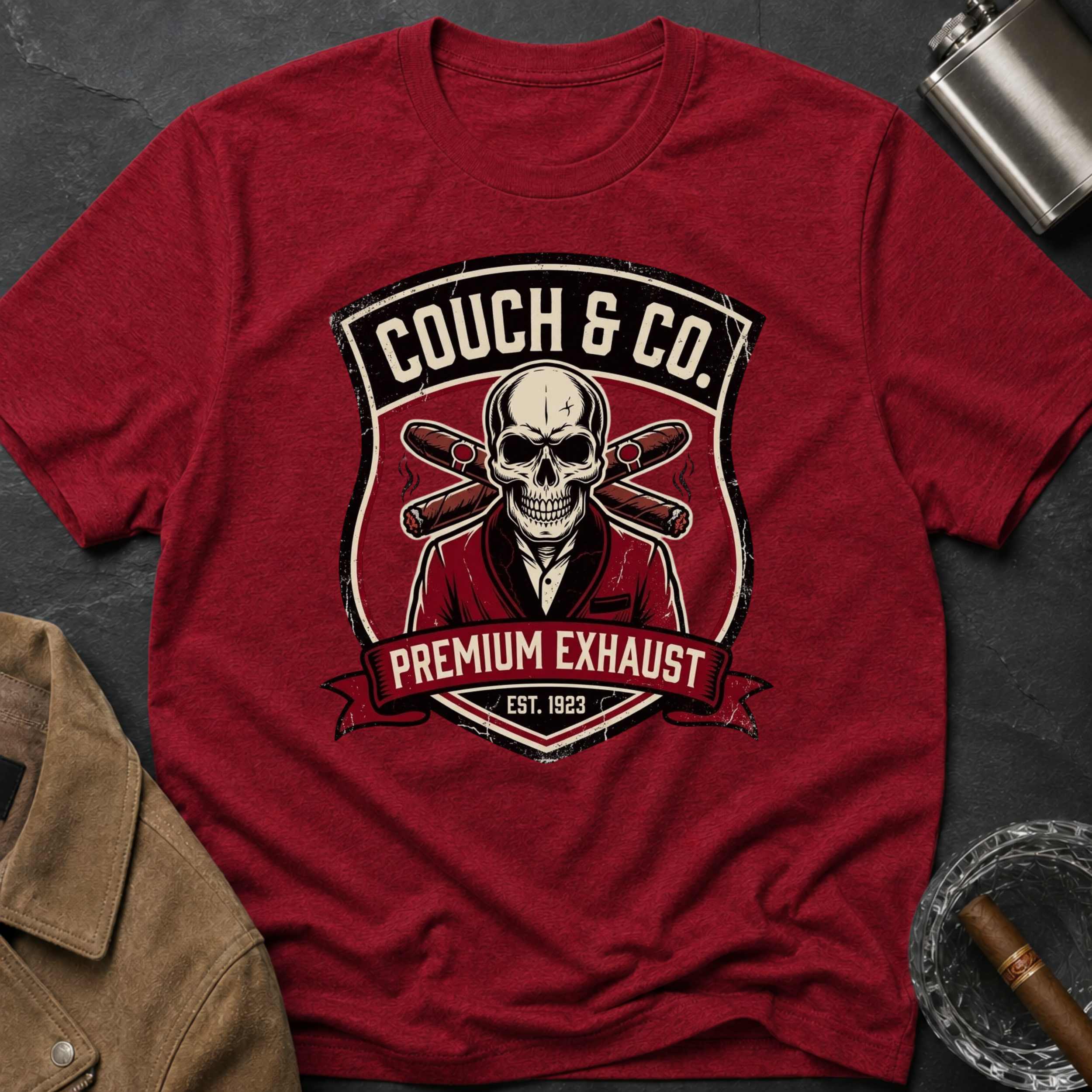 Copy of Couch & Co. Skull Logo T-Shirt — Vintage Biker Motorcycle Graphic Tee
