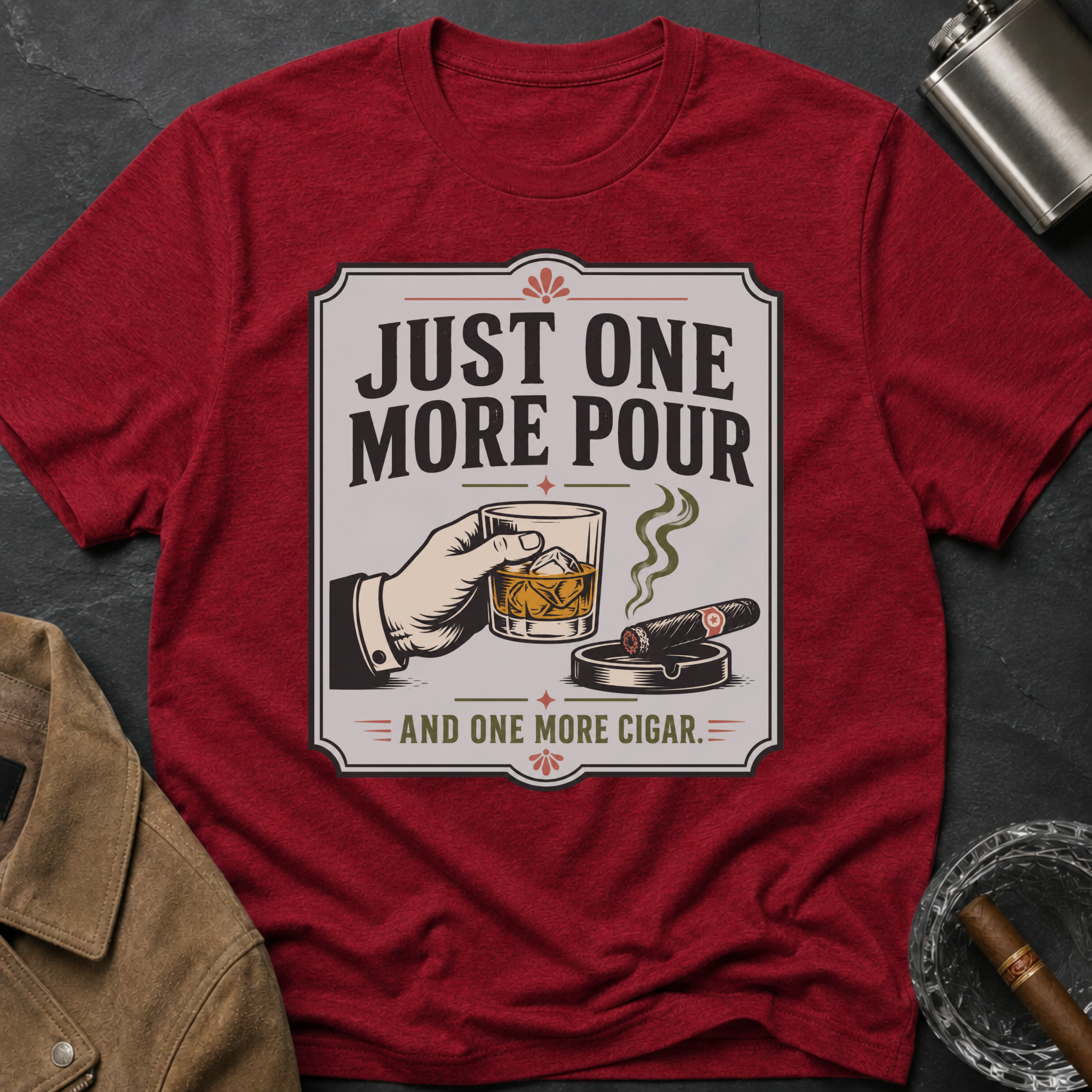 Just One More Pour T-Shirt — Funny Coffee & Whiskey Vintage Drinking Tee