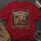 Cigar & Whiskey "Smoke Sip Repeat" T-Shirt
