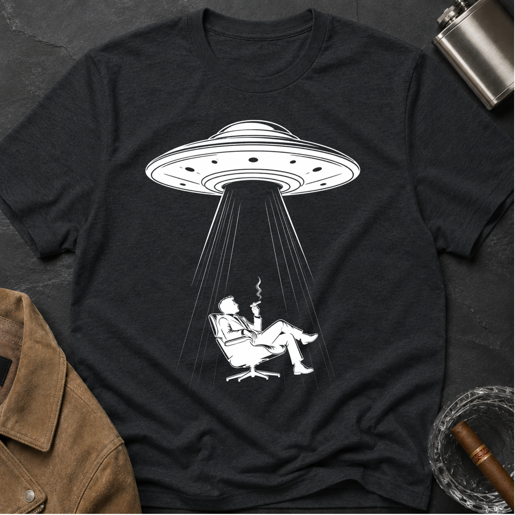 UFO Abduction Tee — Vintage Alien Beam Graphic T-Shirt
