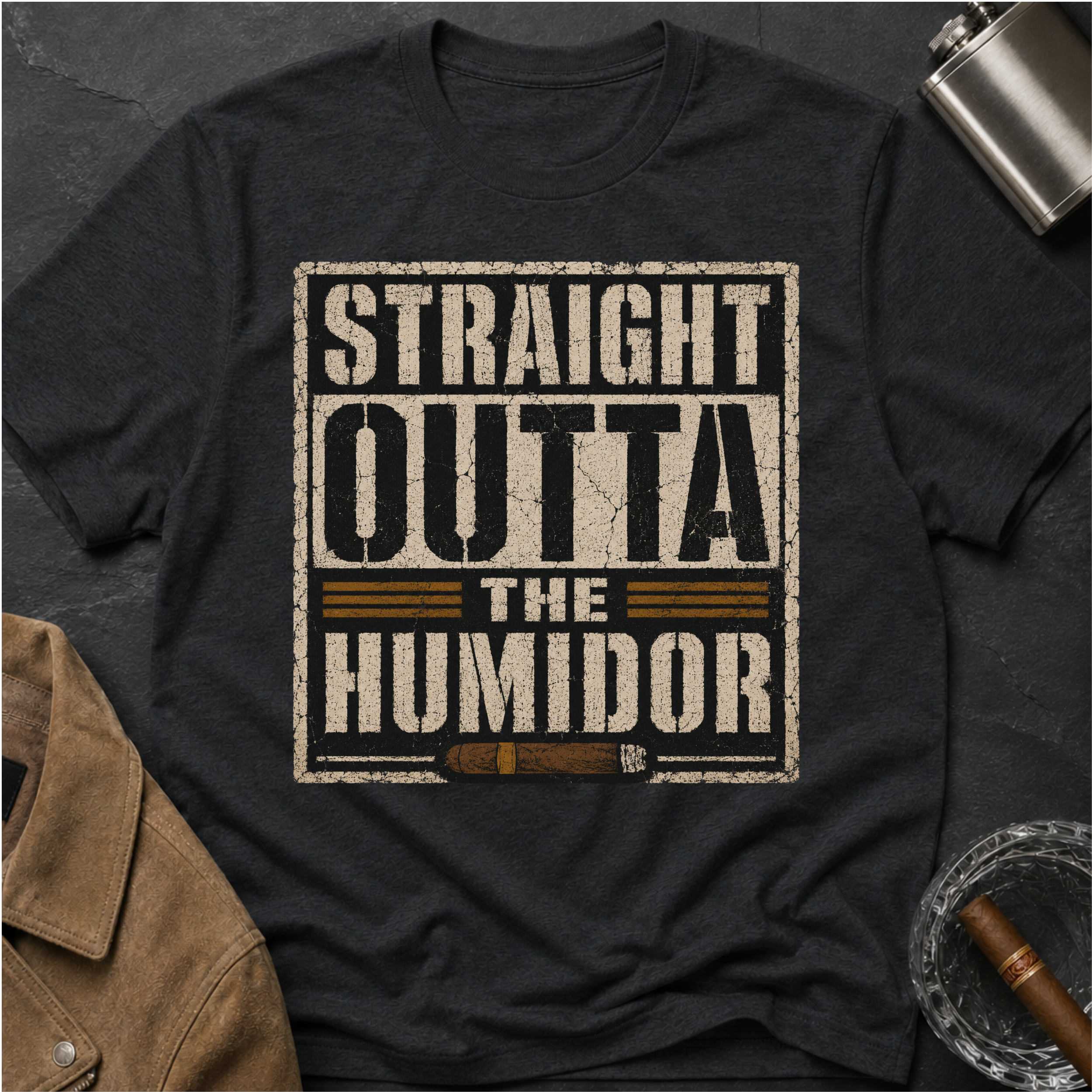 Straight Outta the Humidor T-Shirt – Vintage Cigar Lounge Tee