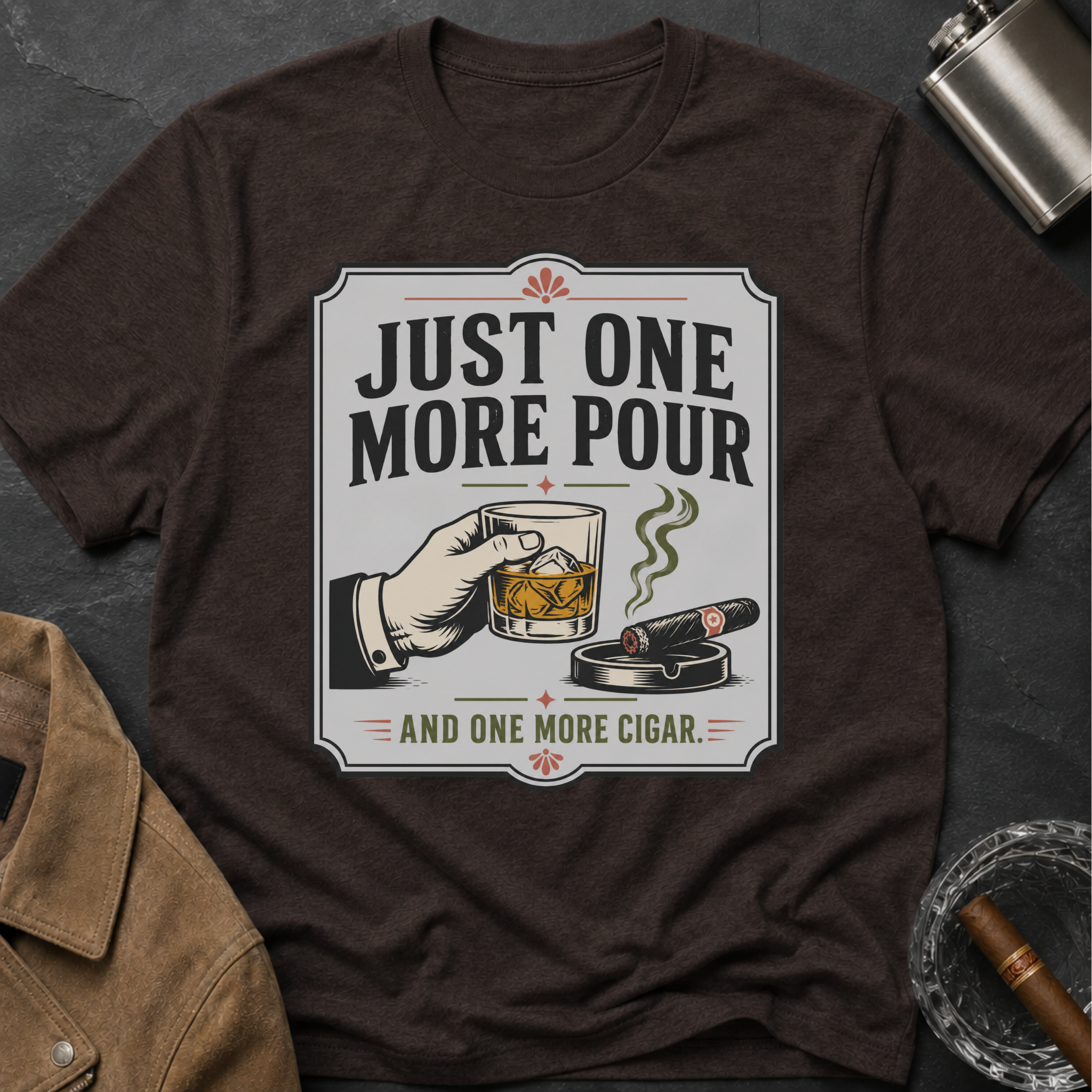 Just One More Pour T-Shirt — Funny Coffee & Whiskey Vintage Drinking Tee