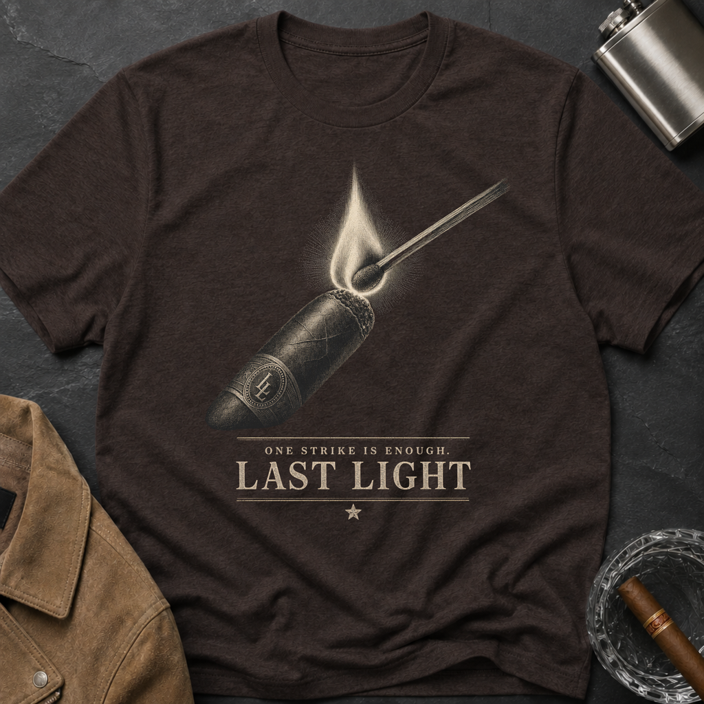 Last Light Vintage Matchstick Flame Graphic T-Shirt