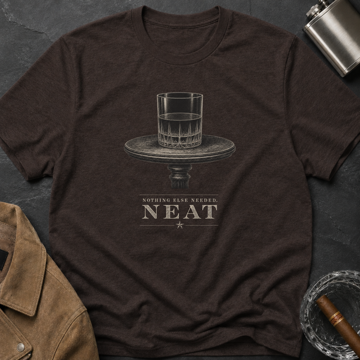 Neat Whiskey Glass T-Shirt