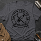 Shelter & Smoke Co. Vintage Logo T-Shirt — 'Premium Exhaust' Retro Graphic Tee