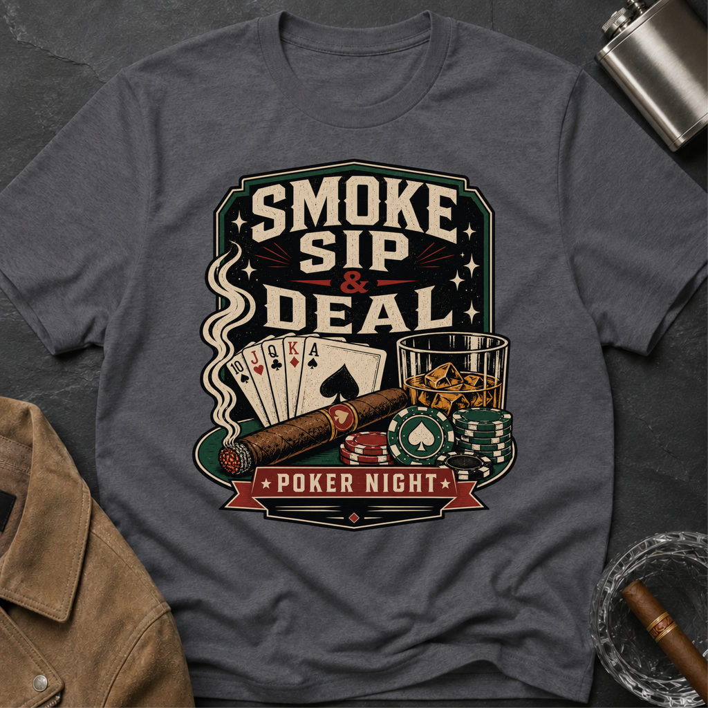 Smoke Sip & Deal - Poker Night T-Shirt