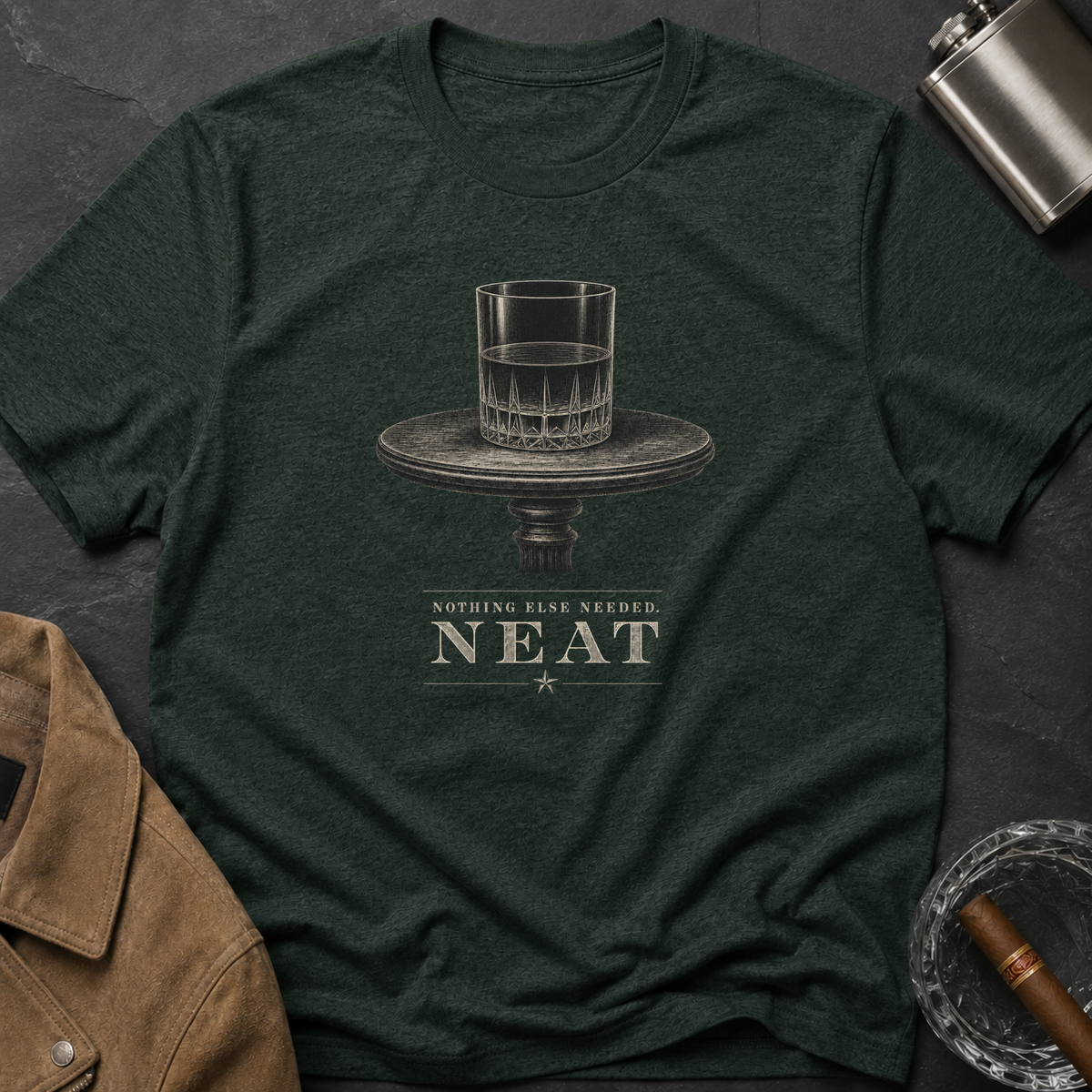 Neat Whiskey Glass T-Shirt