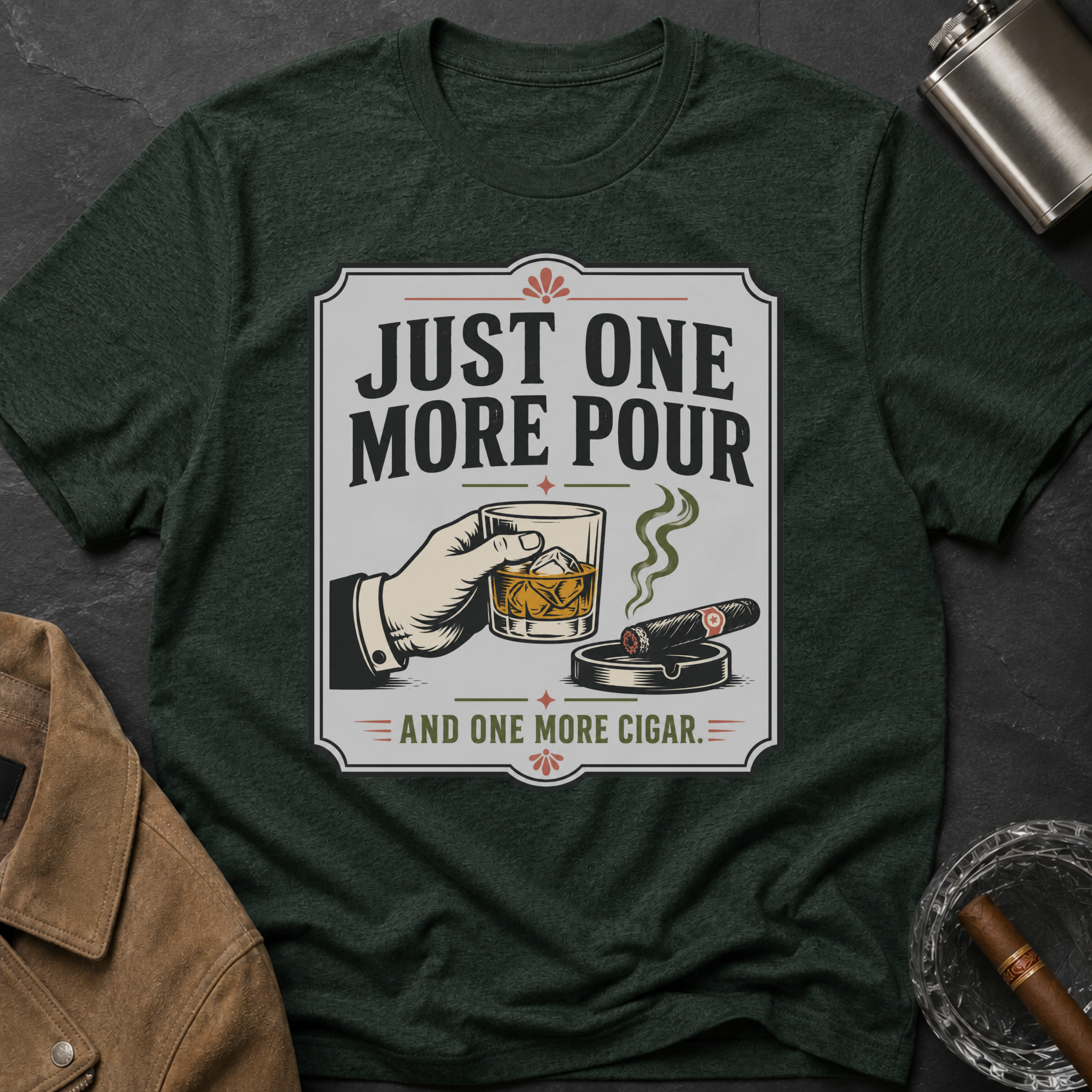 Just One More Pour T-Shirt — Funny Coffee & Whiskey Vintage Drinking Tee