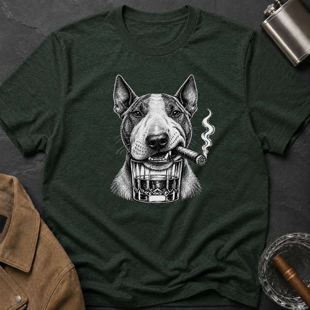 Bull Terrier Smoking Cigar T-Shirt