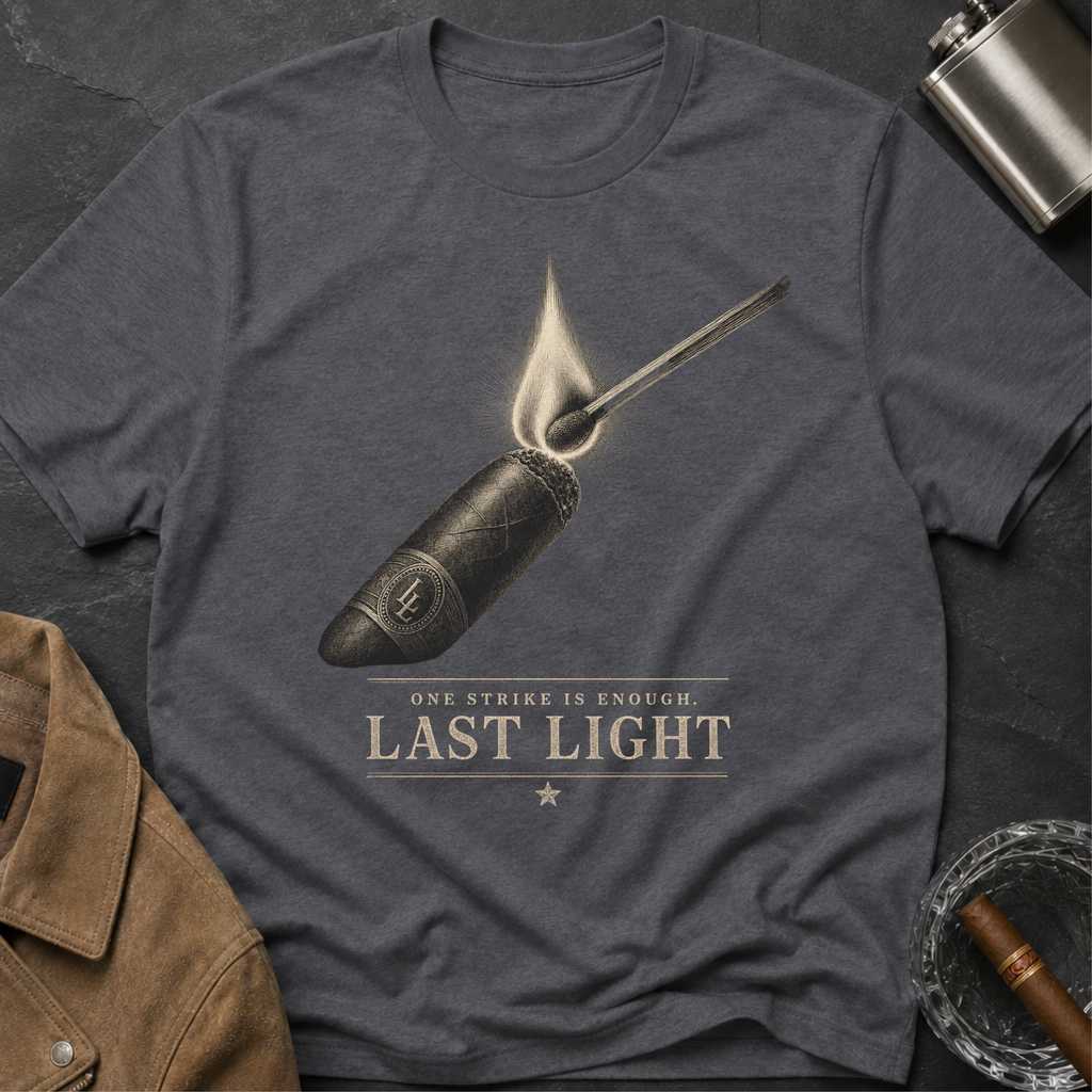 Last Light Vintage Matchstick Flame Graphic T-Shirt