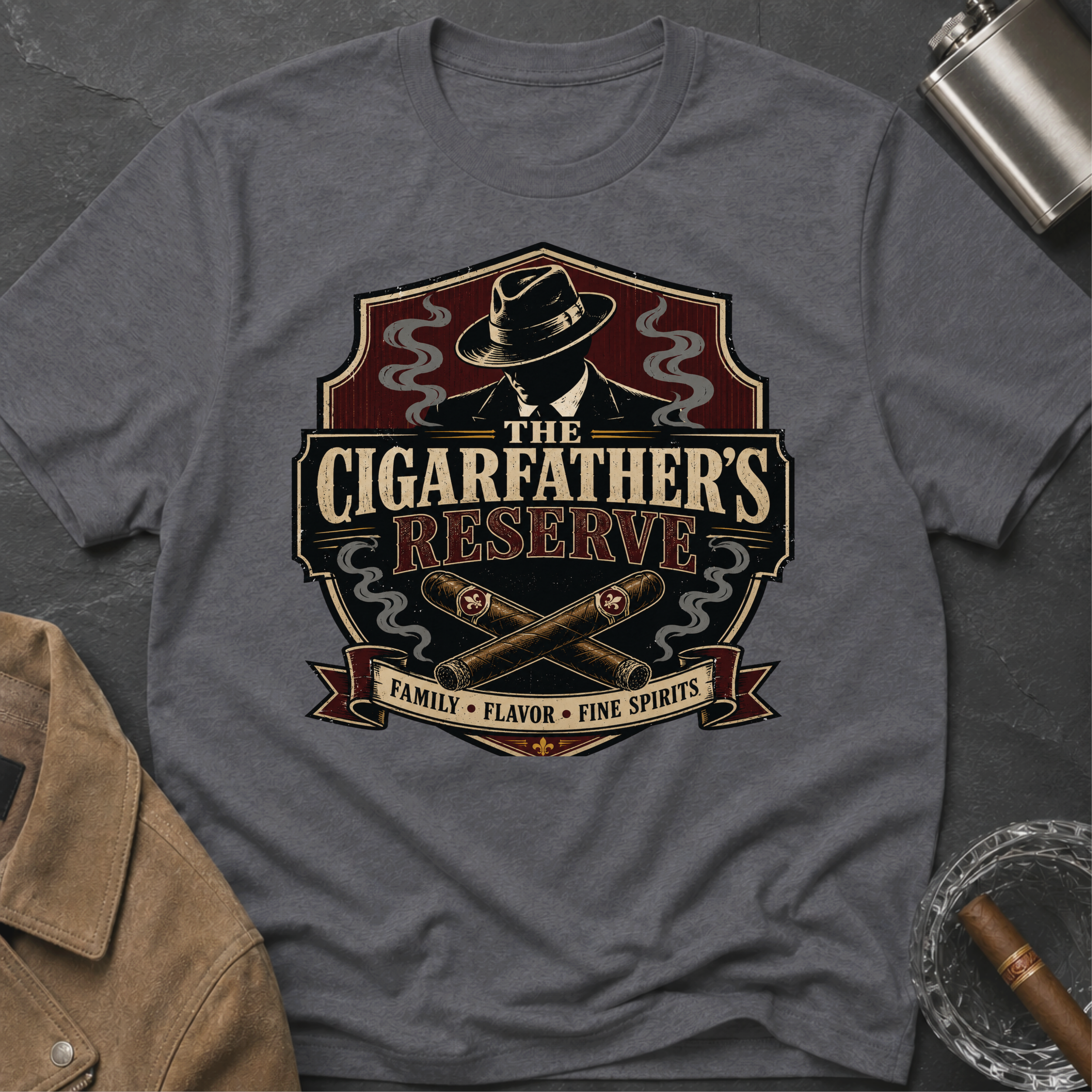 Cigarfather's Reserve T-Shirt — Vintage Cigar Lounge Tee