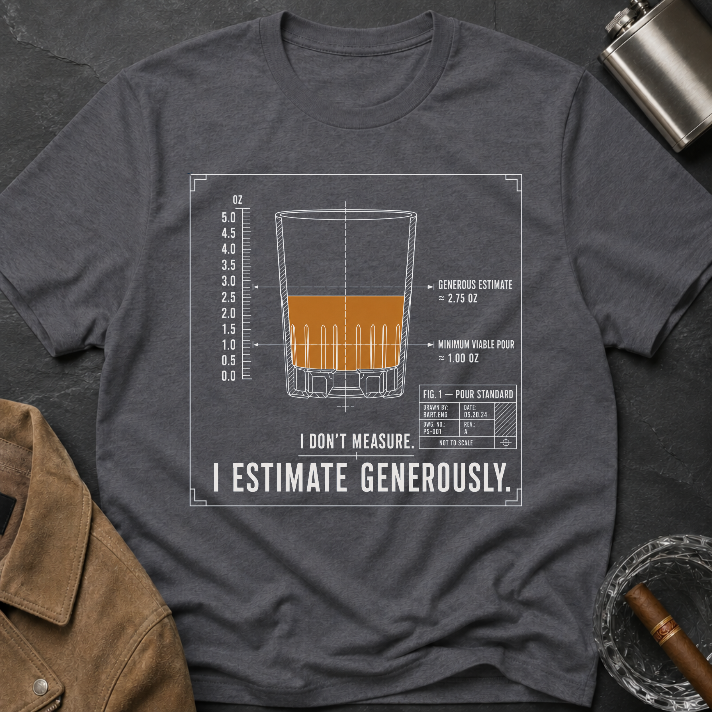 Whiskey Glass Diagram T-Shirt