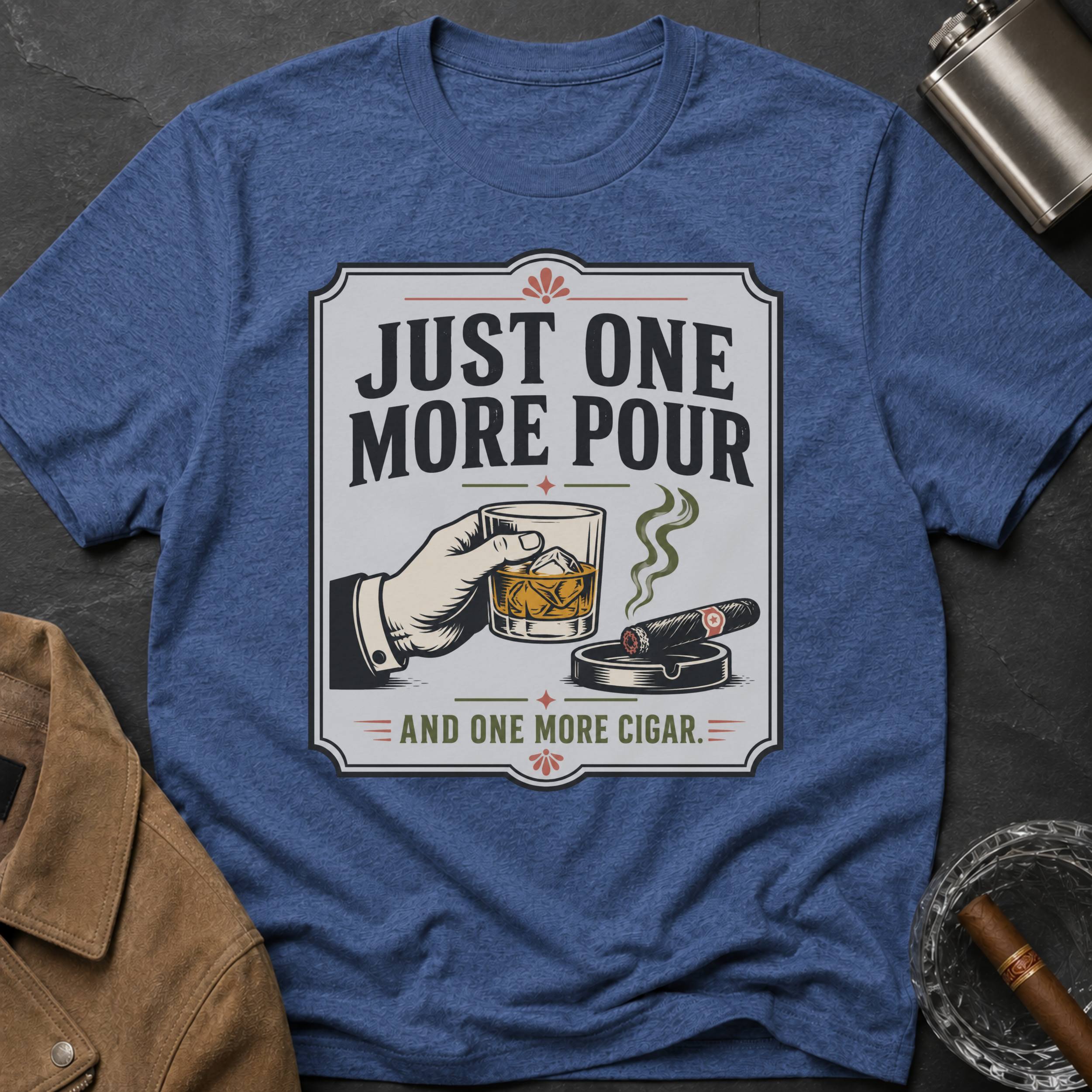 Just One More Pour T-Shirt — Funny Coffee & Whiskey Vintage Drinking Tee