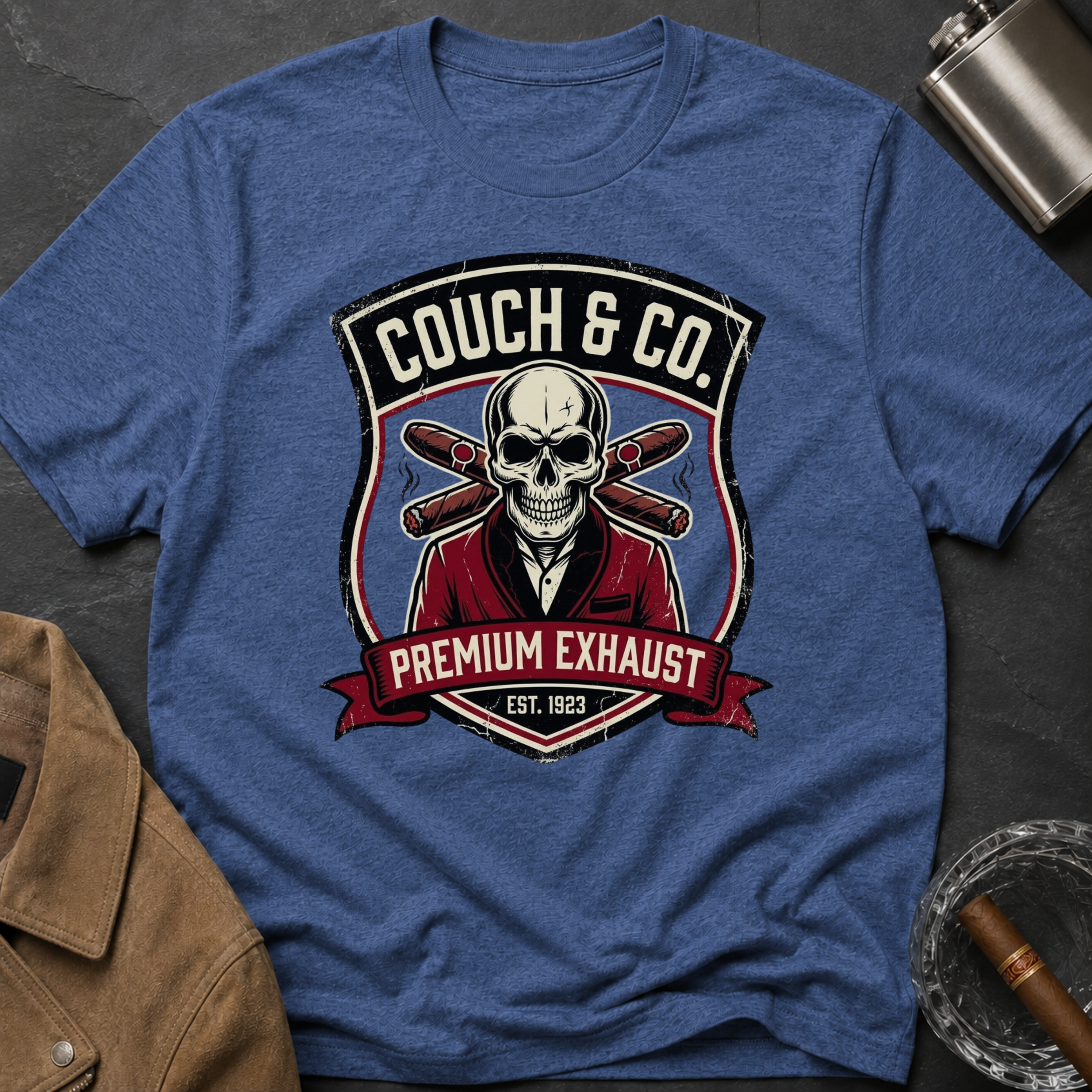 Copy of Couch & Co. Skull Logo T-Shirt — Vintage Biker Motorcycle Graphic Tee
