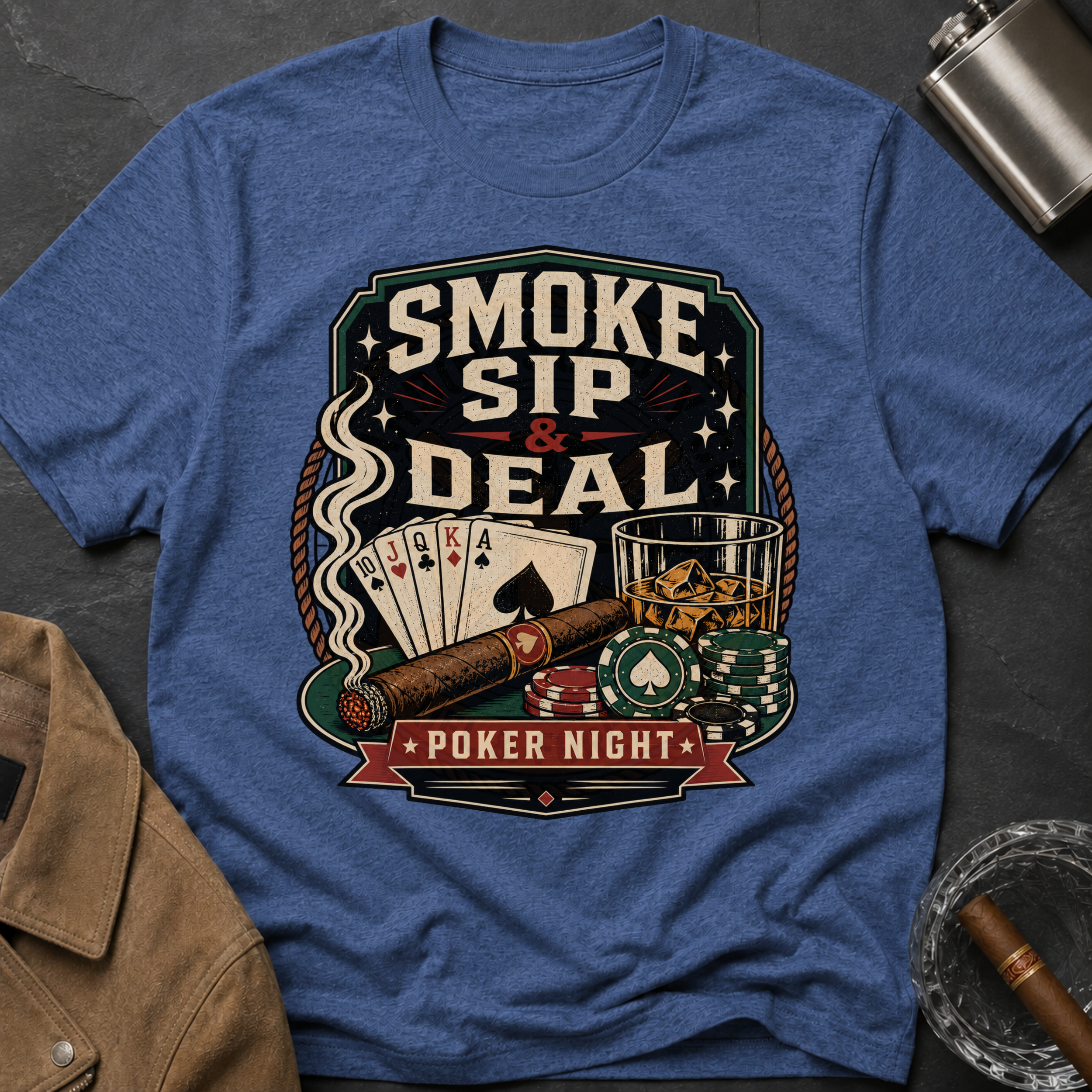 Smoke Sip & Deal - Poker Night T-Shirt