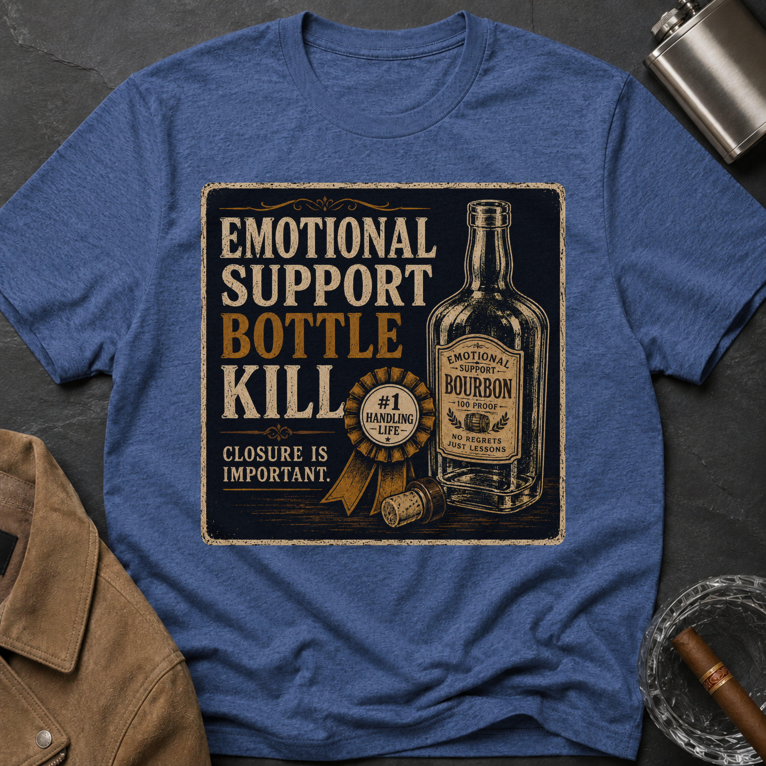 Emotional Support Bottle T-Shirt — Vintage Bourbon Graphic Tee