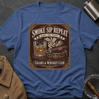 Cigar & Whiskey "Smoke Sip Repeat" T-Shirt