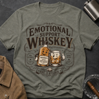 Emotional Support Whiskey Bottle & Glass T-Shirt