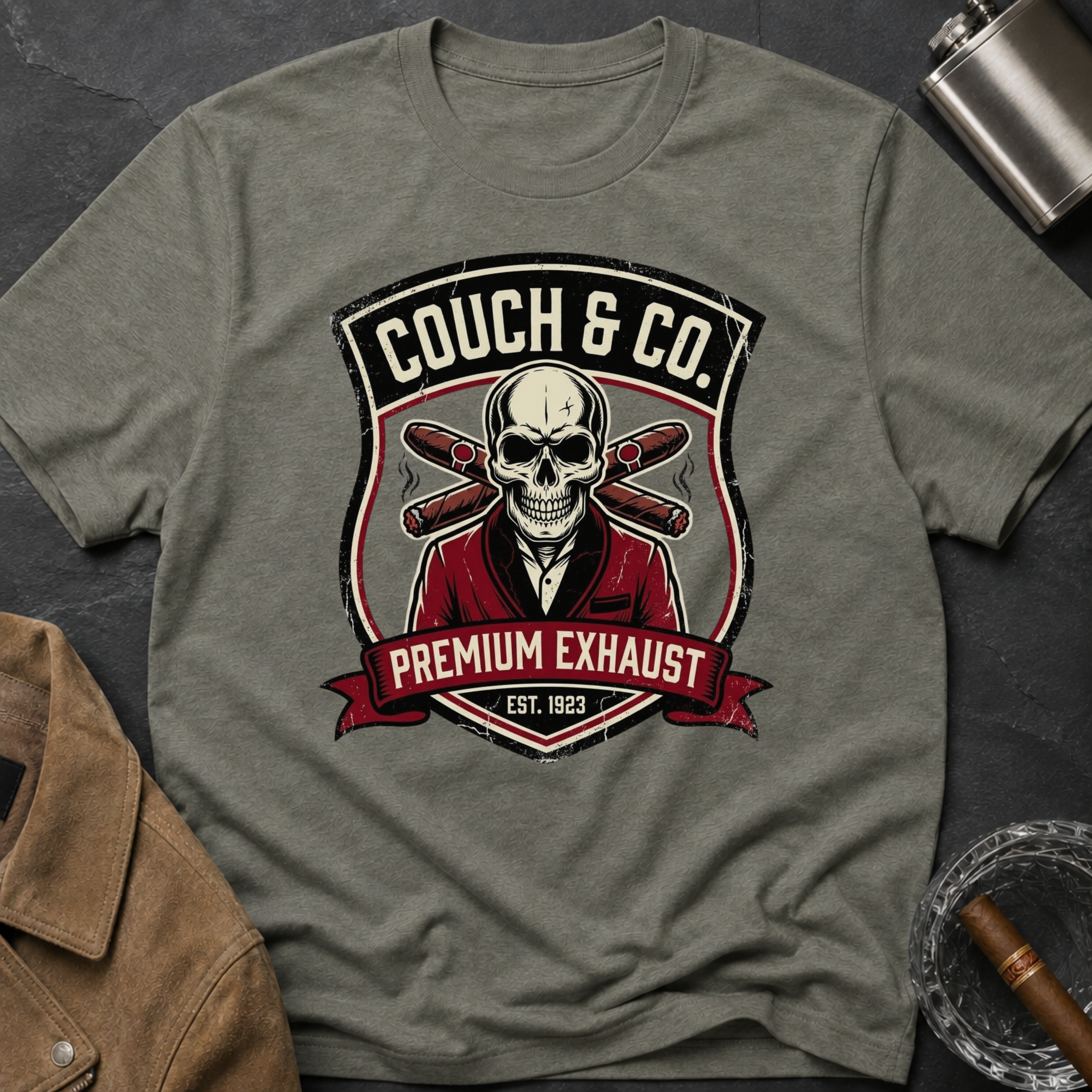 Copy of Couch & Co. Skull Logo T-Shirt — Vintage Biker Motorcycle Graphic Tee