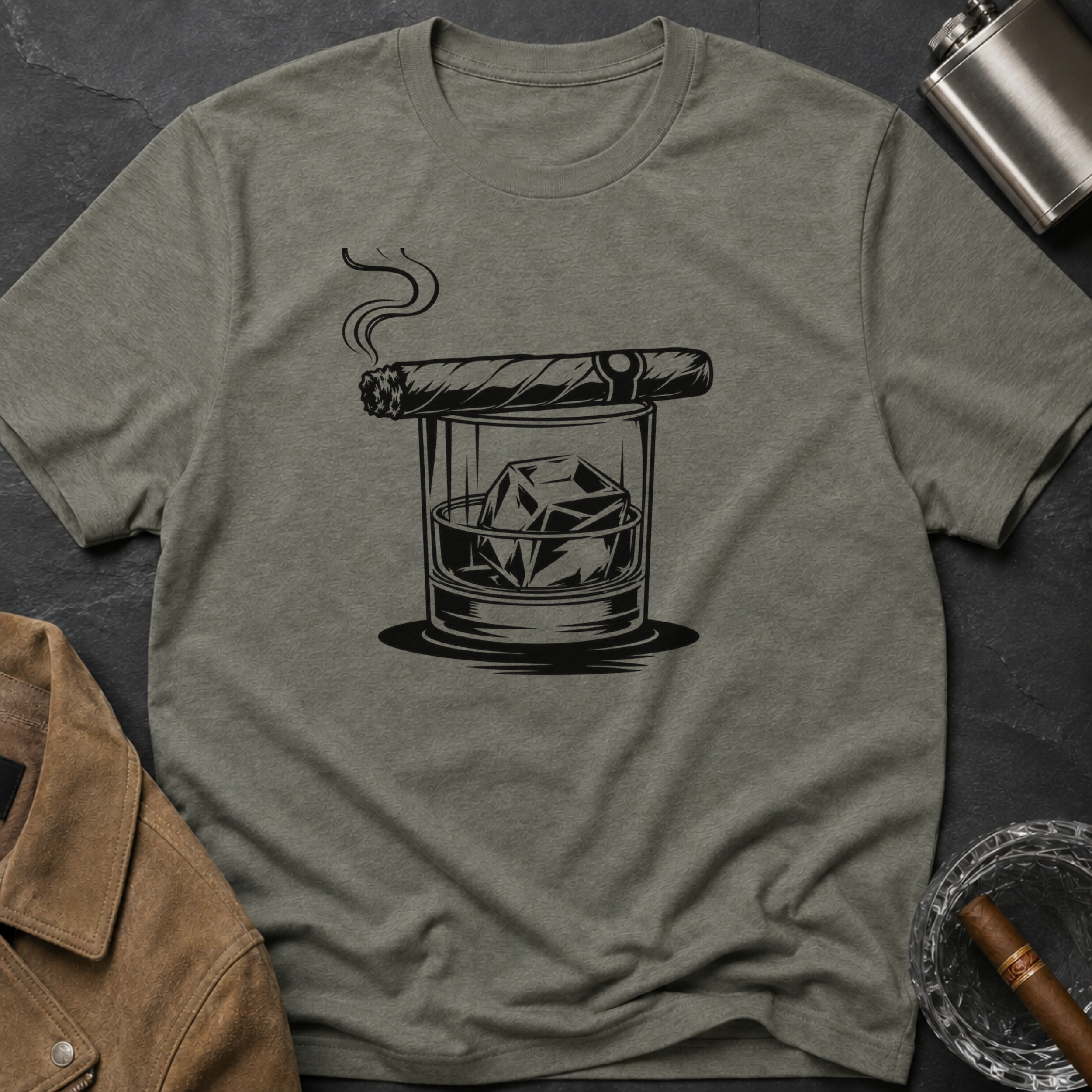 Whiskey & Cigar Minimalist T-Shirt
