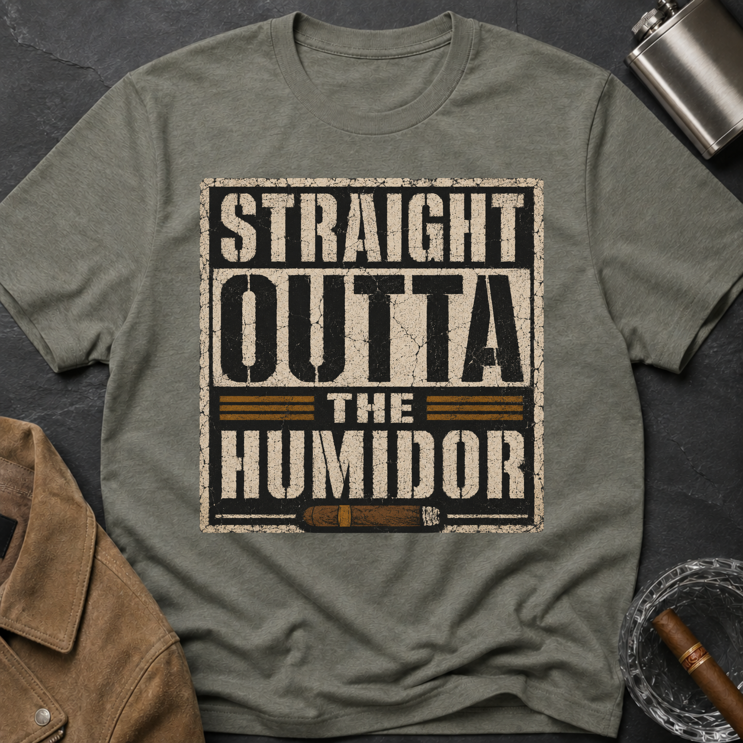 Straight Outta the Humidor T-Shirt – Vintage Cigar Lounge Tee