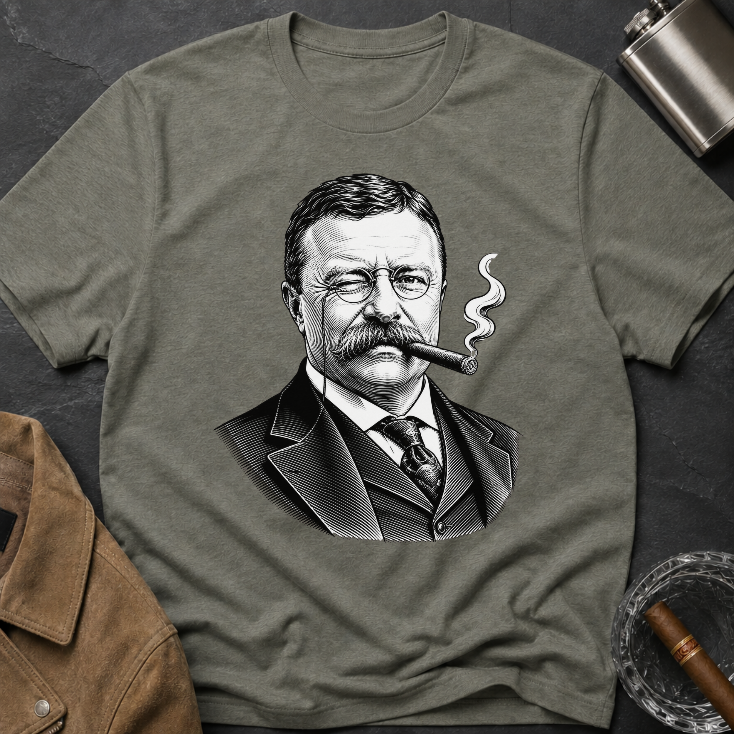 Theodore Roosevelt with Cigar T-shirt