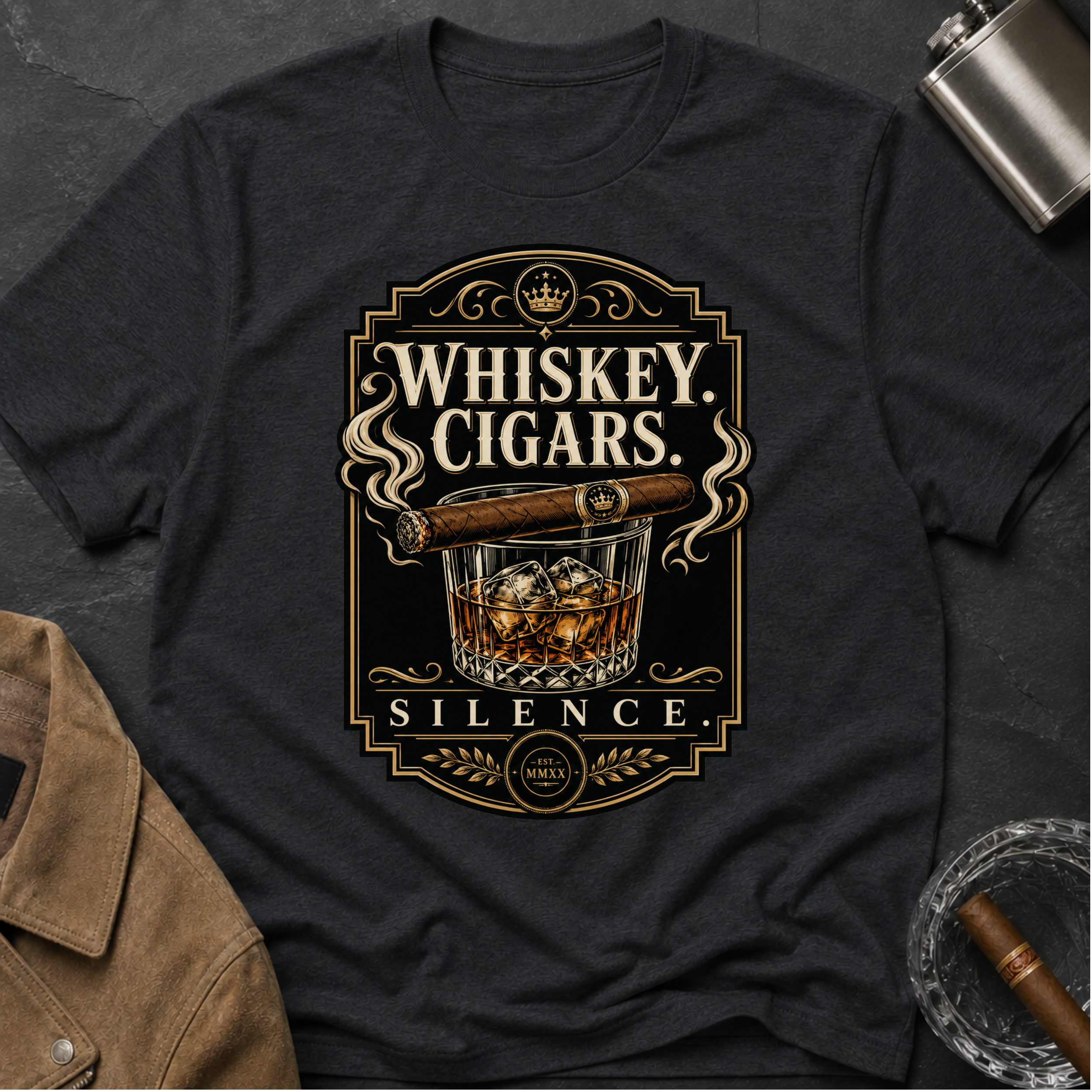 Whiskey Cigars Silence T-Shirt