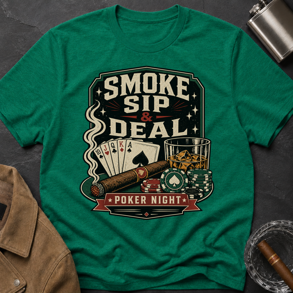 Smoke Sip & Deal - Poker Night T-Shirt