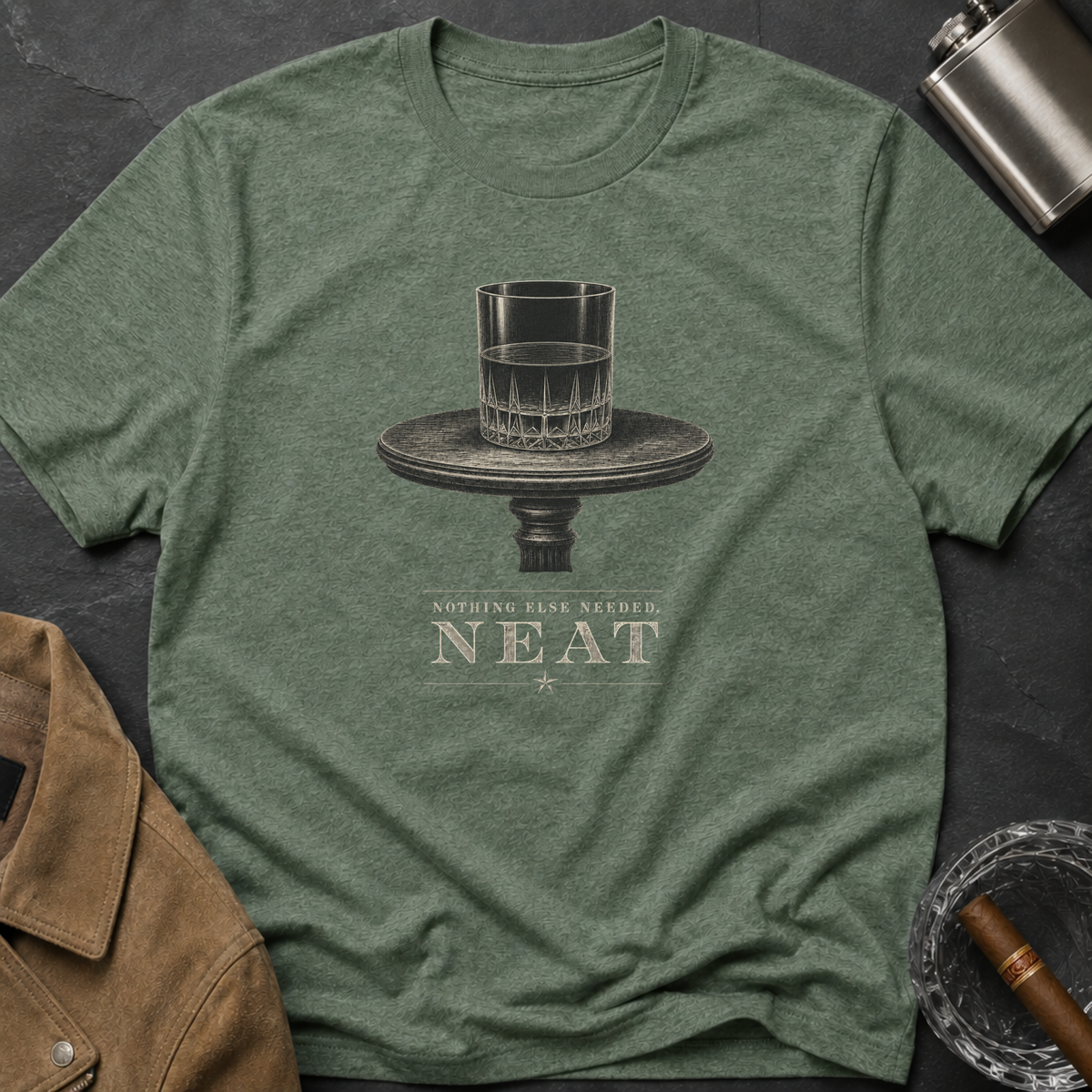 Neat Whiskey Glass T-Shirt