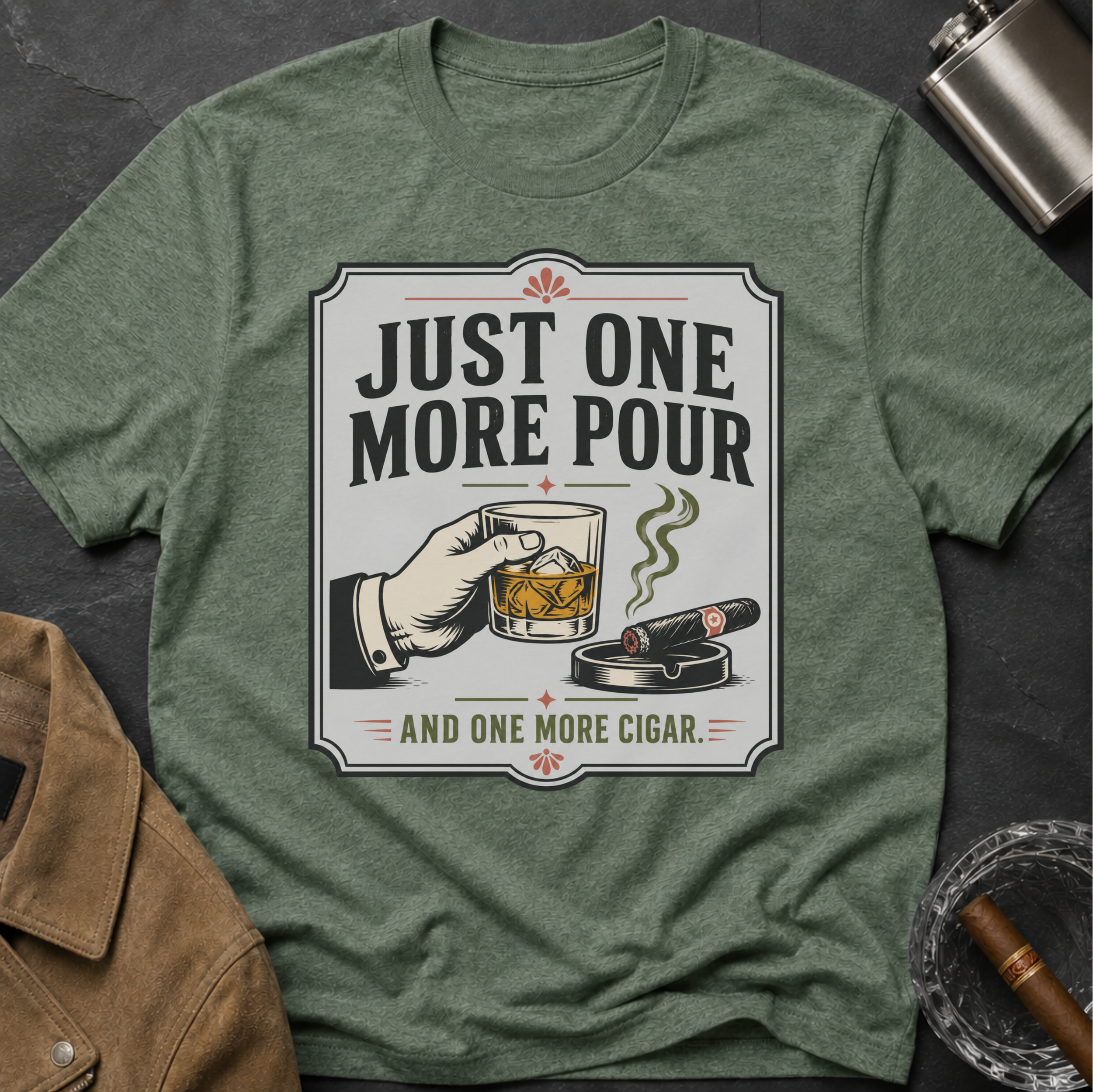 Just One More Pour T-Shirt — Funny Coffee & Whiskey Vintage Drinking Tee