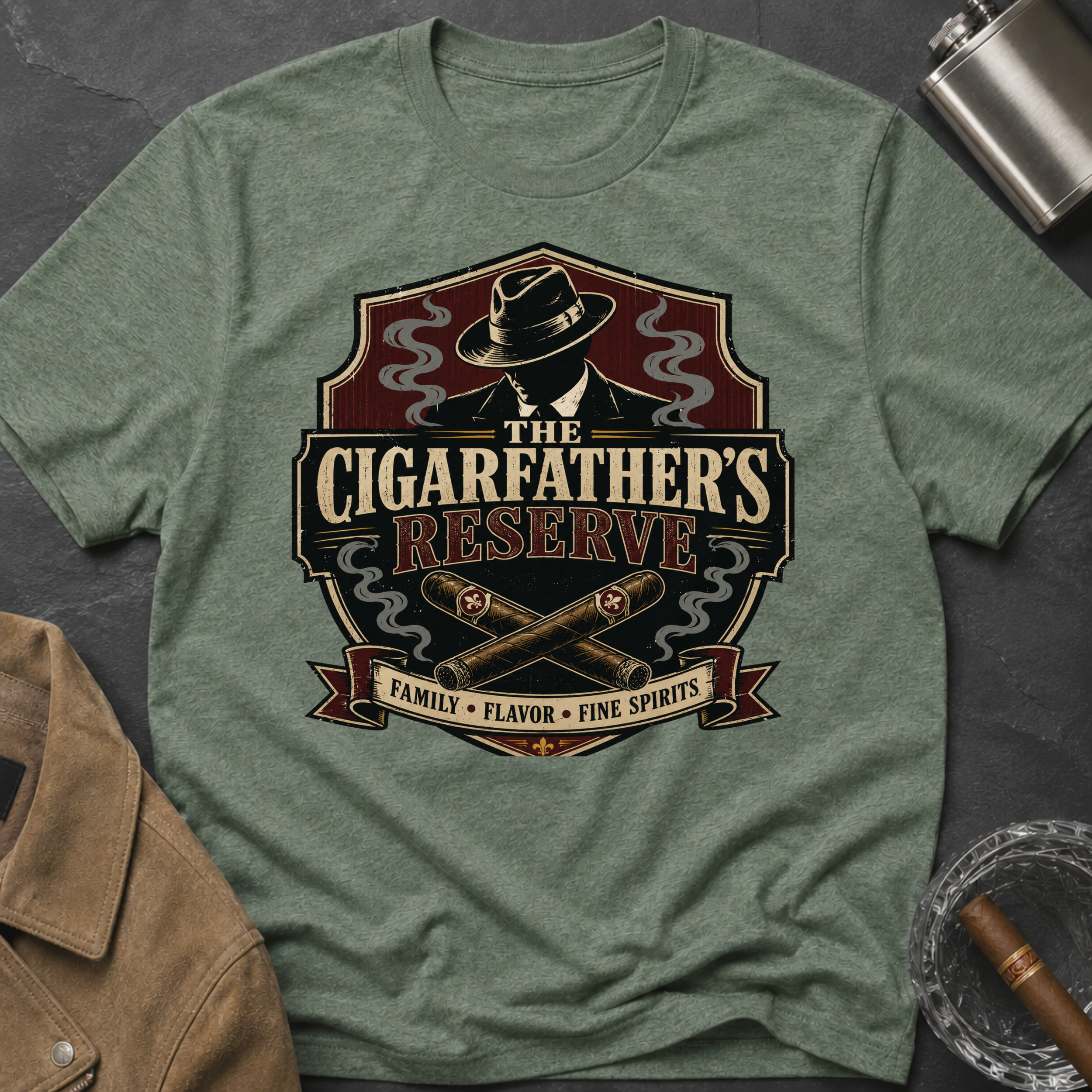 Cigarfather's Reserve T-Shirt — Vintage Cigar Lounge Tee