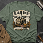 Barrel Proof & Smoke Approved T-Shirt — Whiskey Barrel Distillery Tee