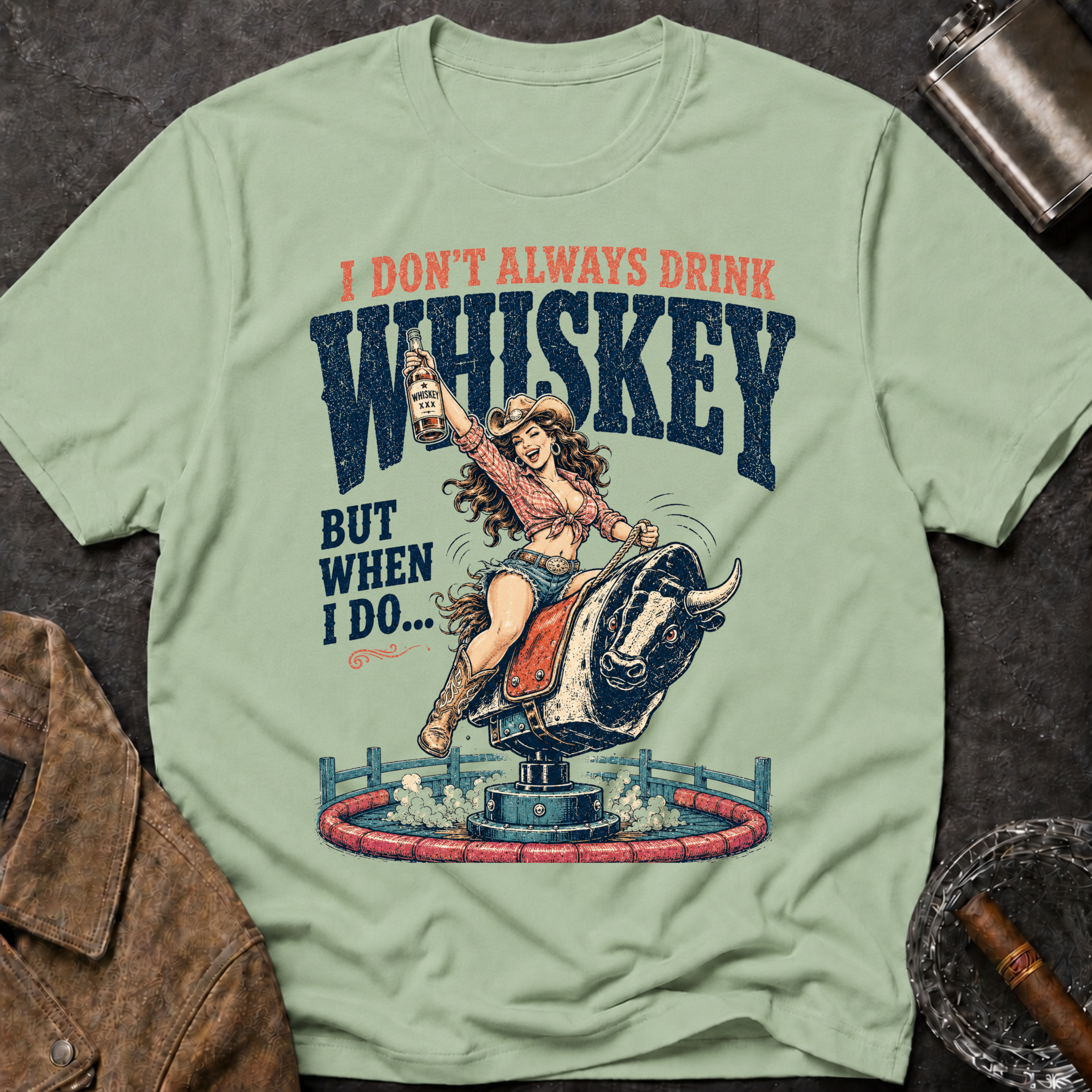 Whiskey Rodeo T‑Shirt — “I Don’t Always Drink Whiskey But When I Do…” Graphic Tee