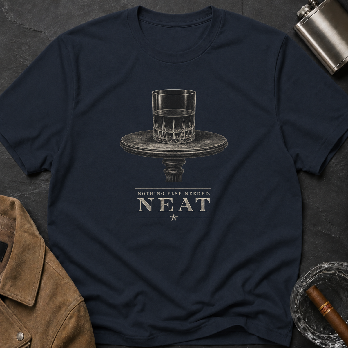 Neat Whiskey Glass T-Shirt