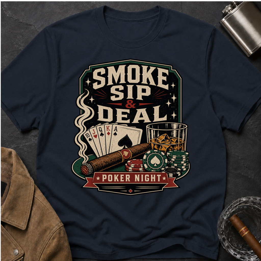 Smoke Sip & Deal - Poker Night T-Shirt