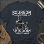 Bourbon Goes In Wisdom Comes Out T-Shirt