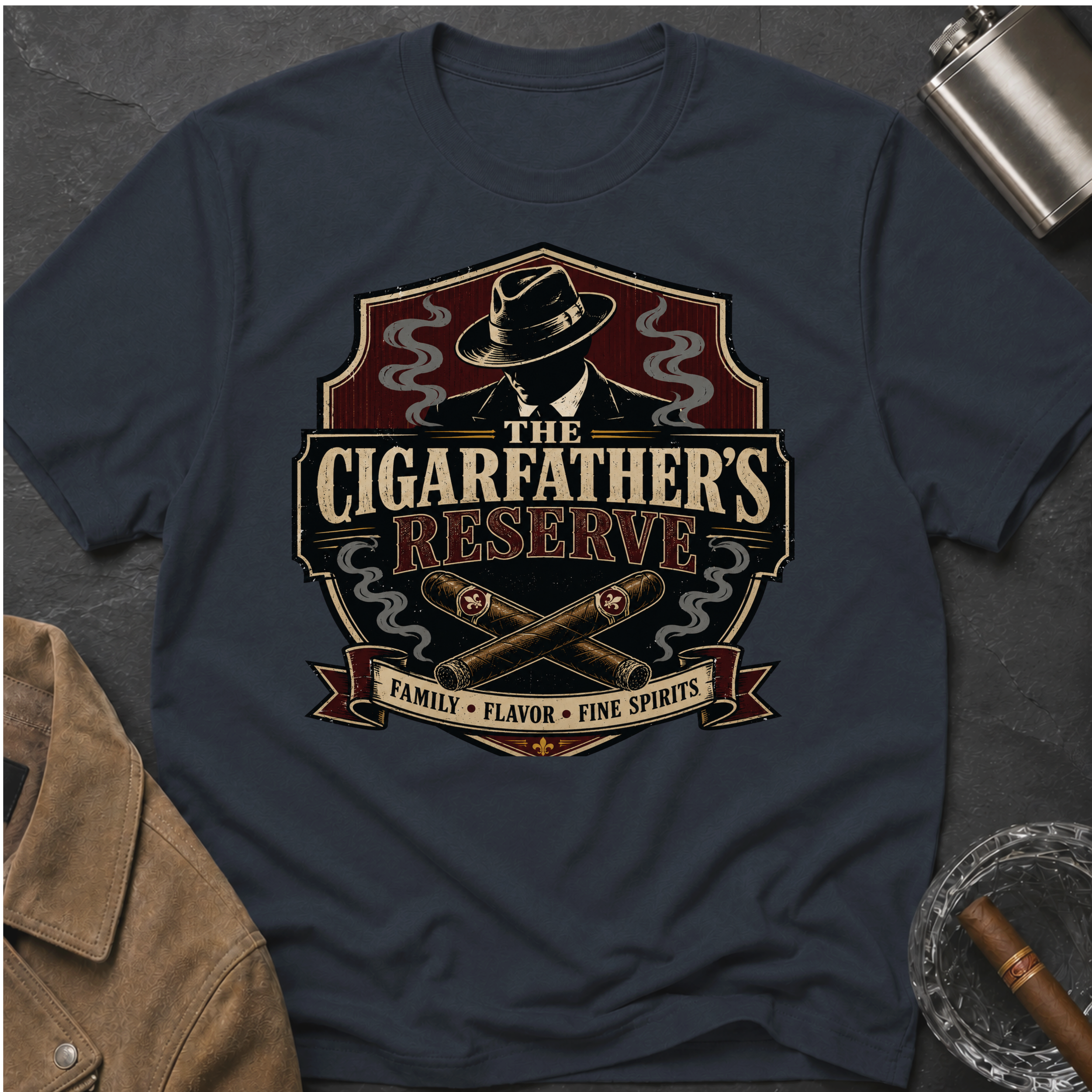 Cigarfather's Reserve T-Shirt — Vintage Cigar Lounge Tee
