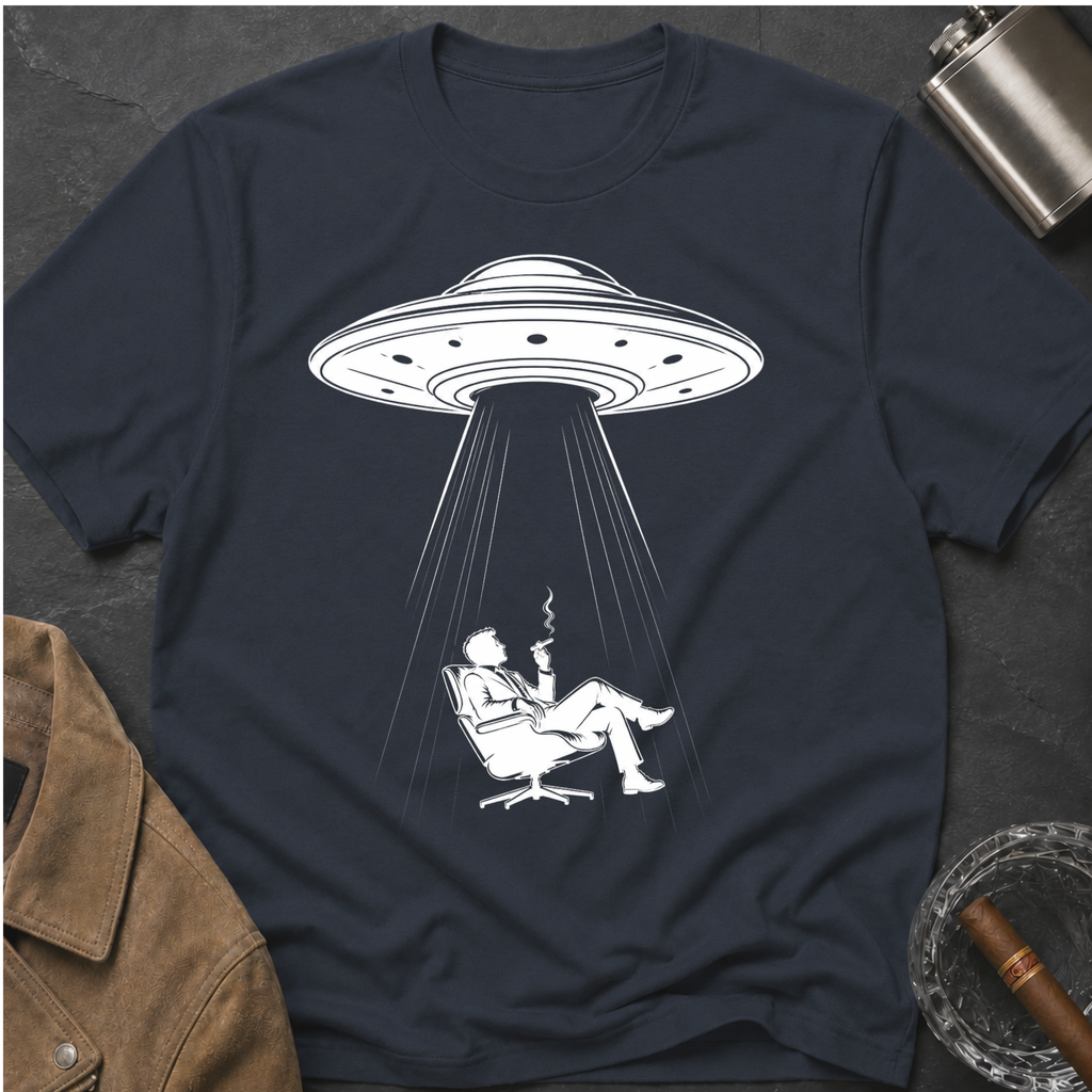 UFO Abduction Tee — Vintage Alien Beam Graphic T-Shirt