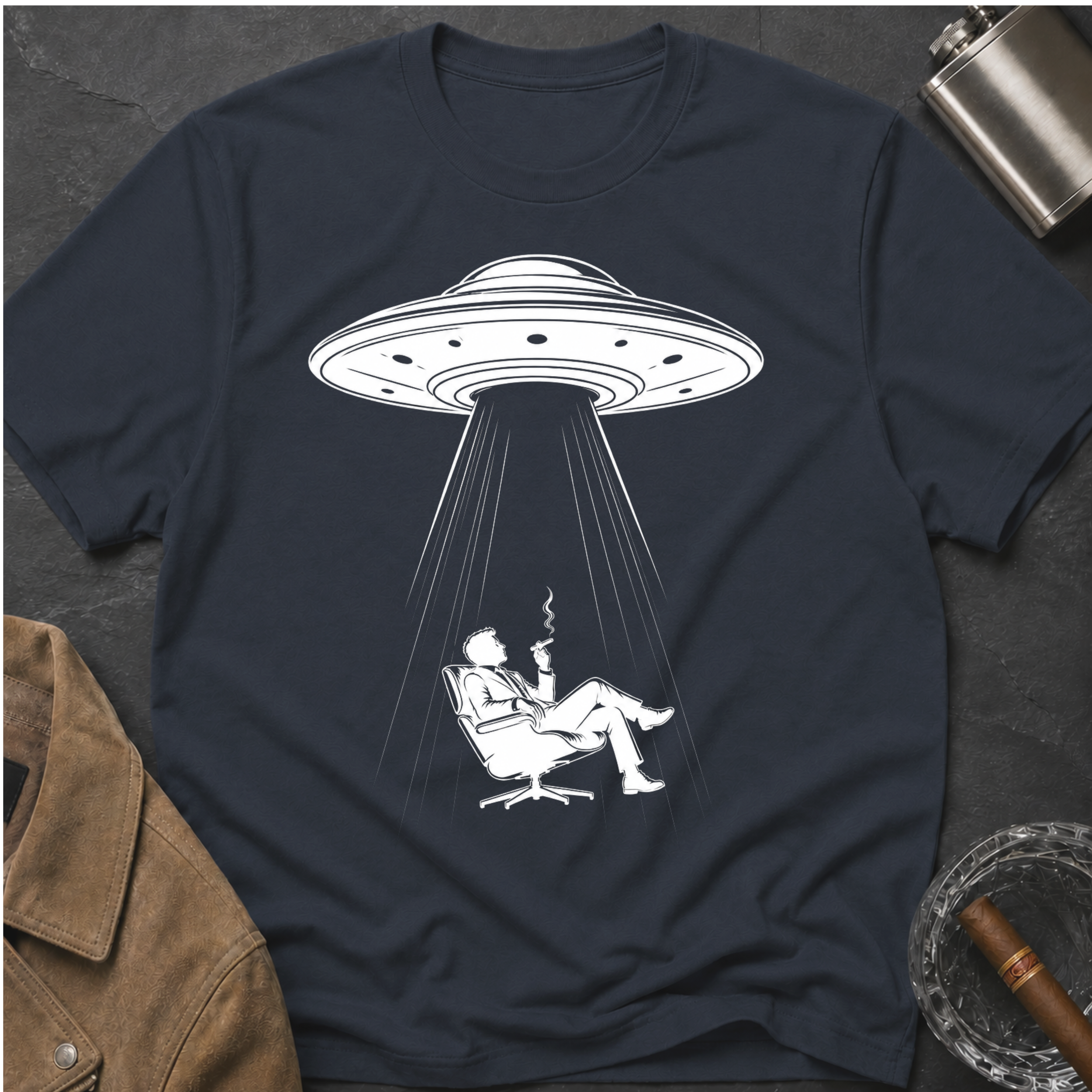 UFO Abduction Tee — Vintage Alien Beam Graphic T-Shirt