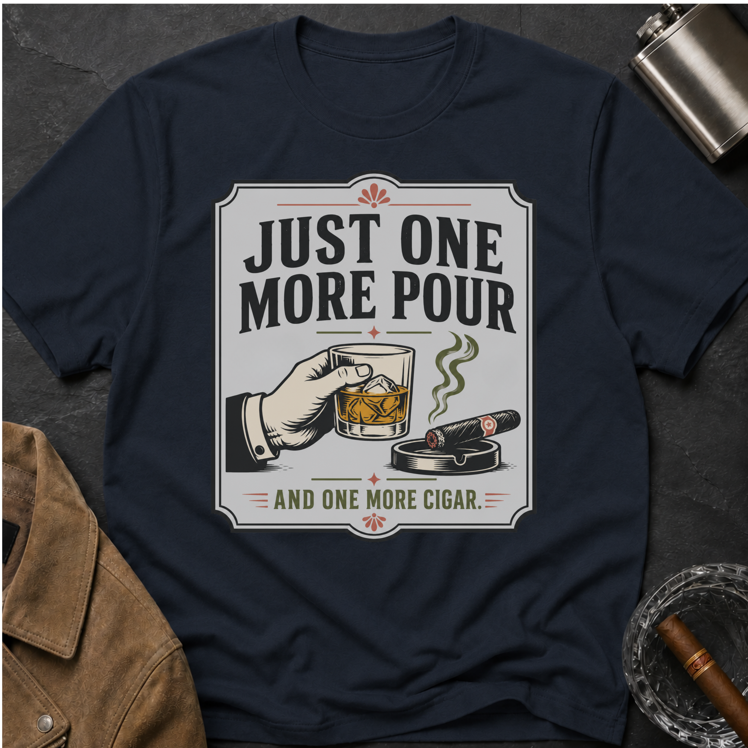 Just One More Pour T-Shirt — Funny Coffee & Whiskey Vintage Drinking Tee