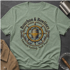Bourbon & Bowlines — Nautical Whiskey Sailing Graphic T-Shirt