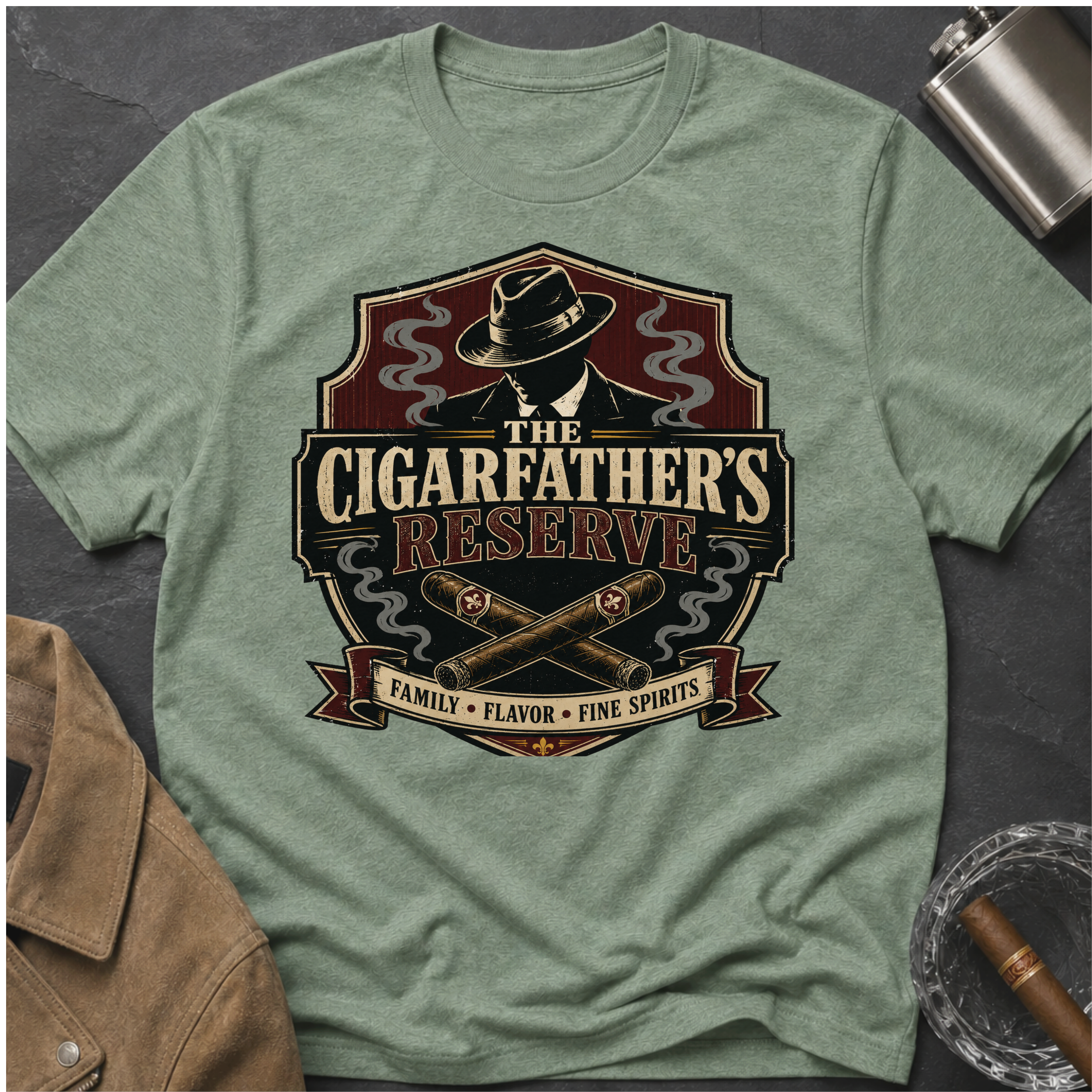 Cigarfather's Reserve T-Shirt — Vintage Cigar Lounge Tee