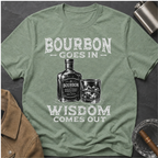 Bourbon Goes In Wisdom Comes Out T-Shirt