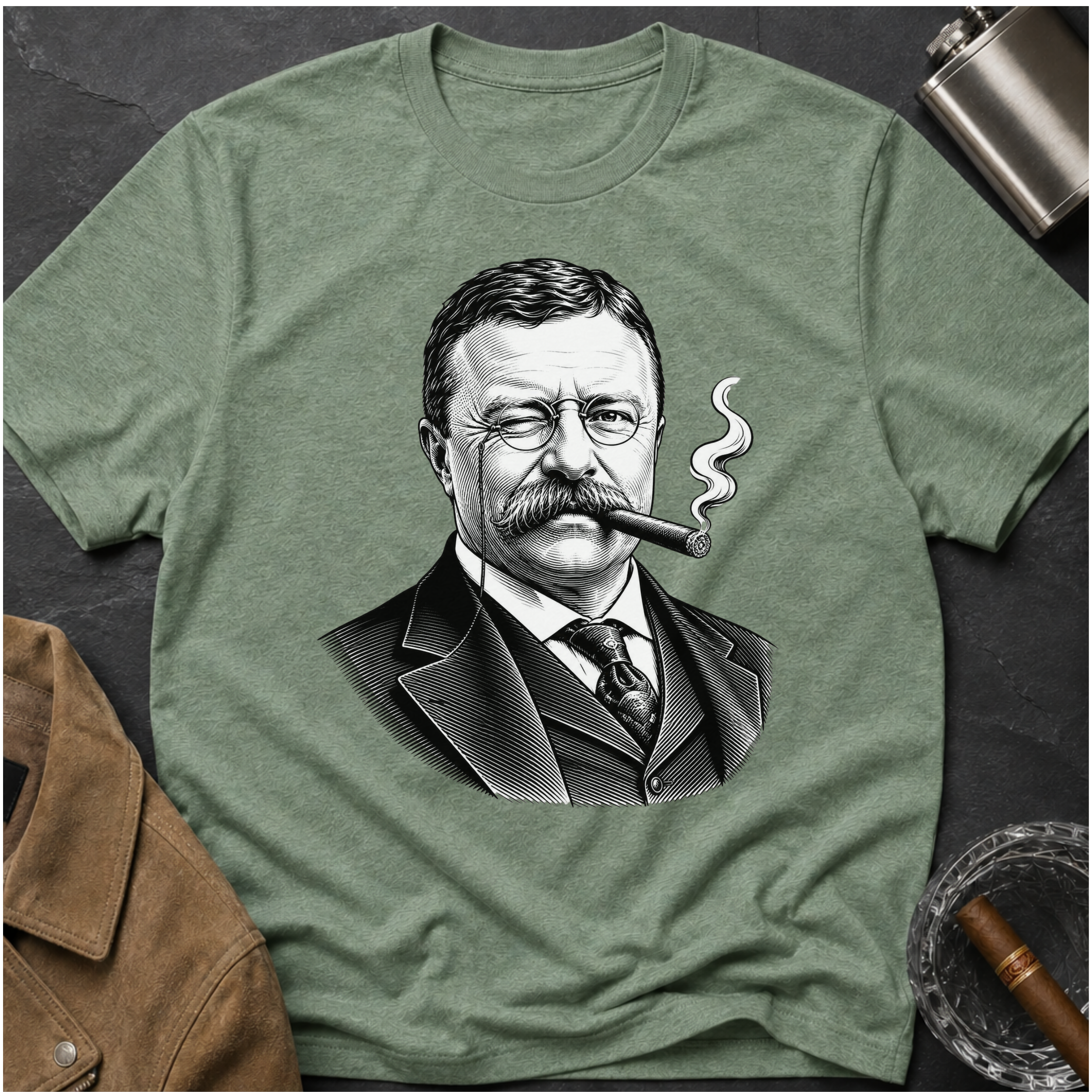 Theodore Roosevelt with Cigar T-shirt