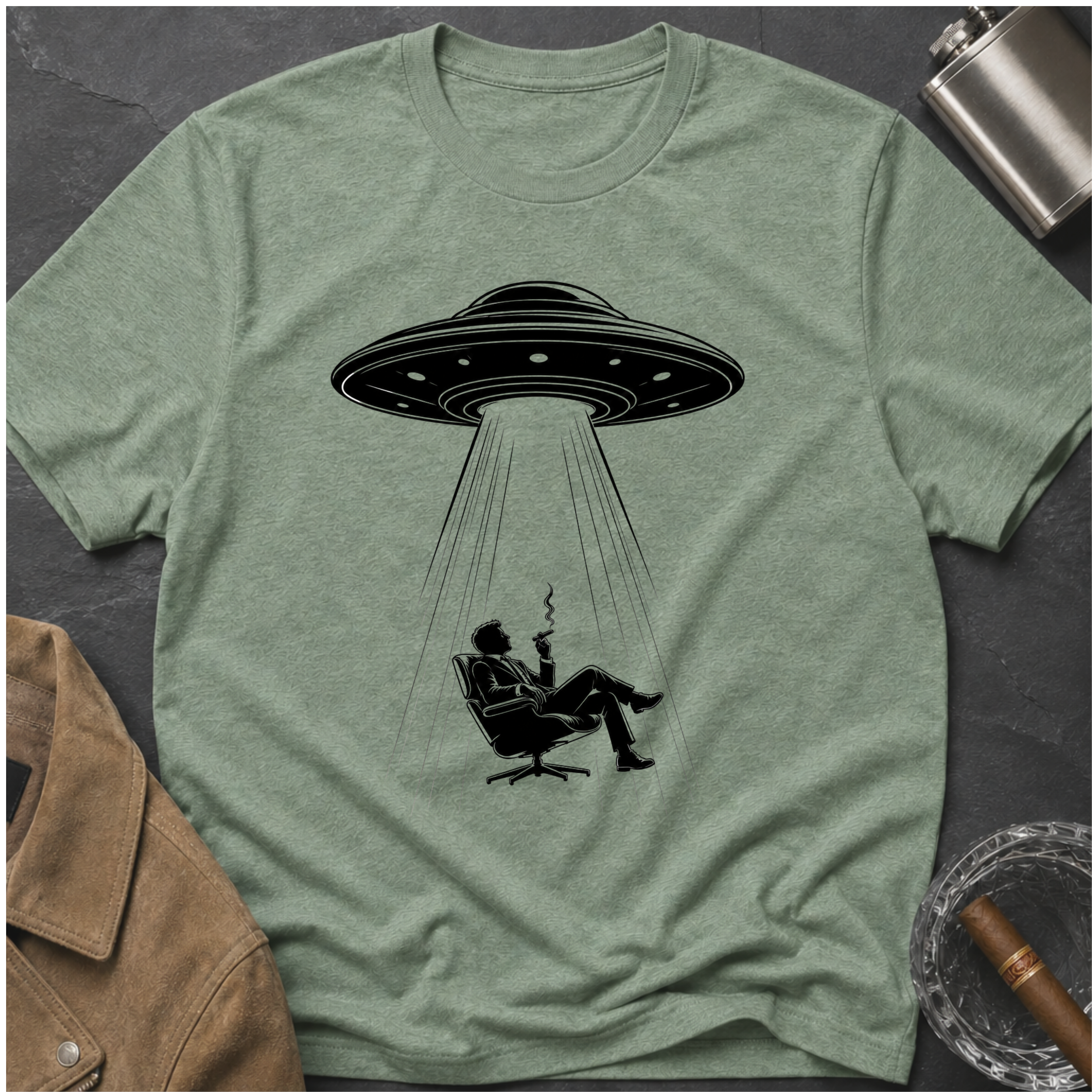 UFO Abduction Tee — Vintage Alien Beam Graphic T-Shirt